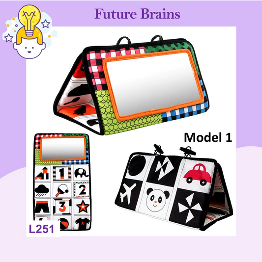 L251 - Black and white baby foldable floor mirror