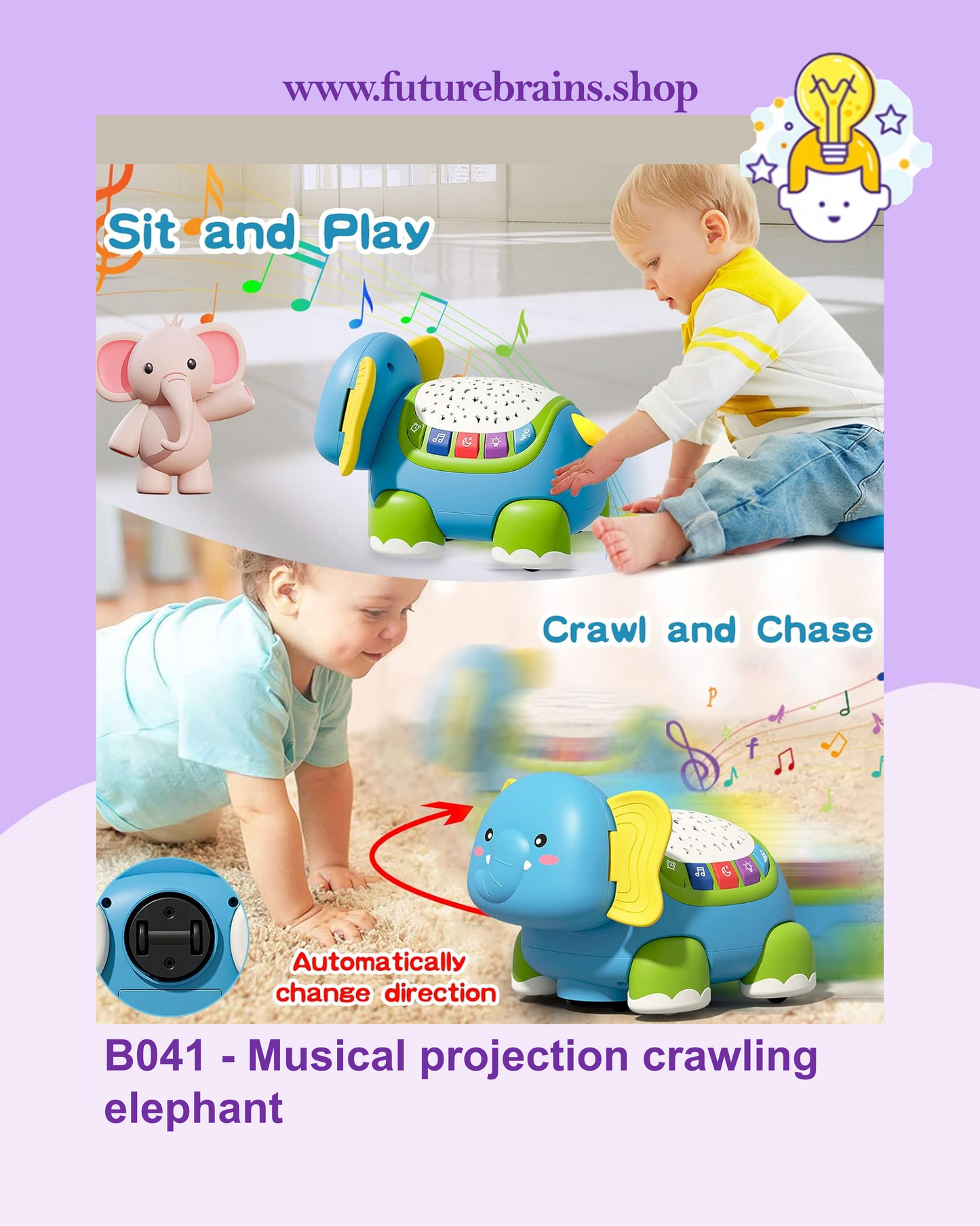 B041 - Musical projection crawling elephant