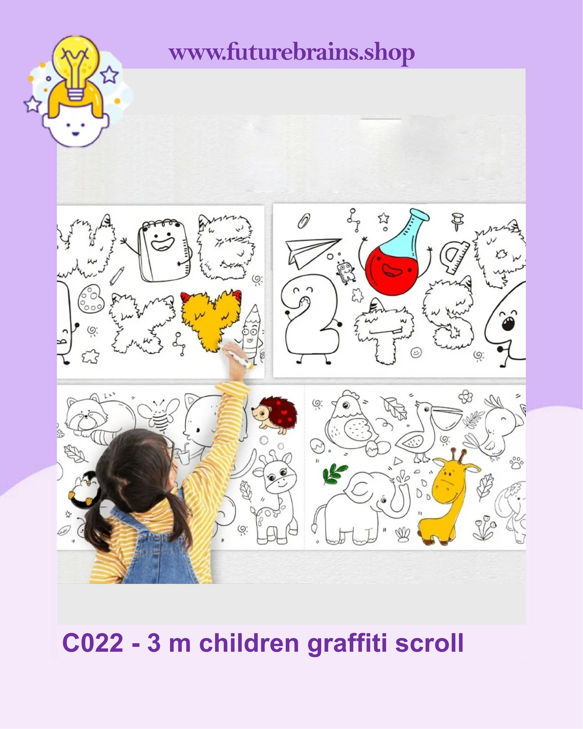 C022 - 3 m children graffiti scroll
