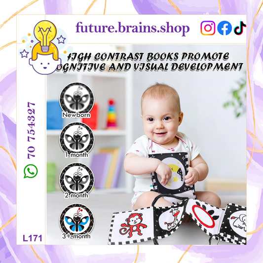 L171 - High contrast black & White foldable baby soft book