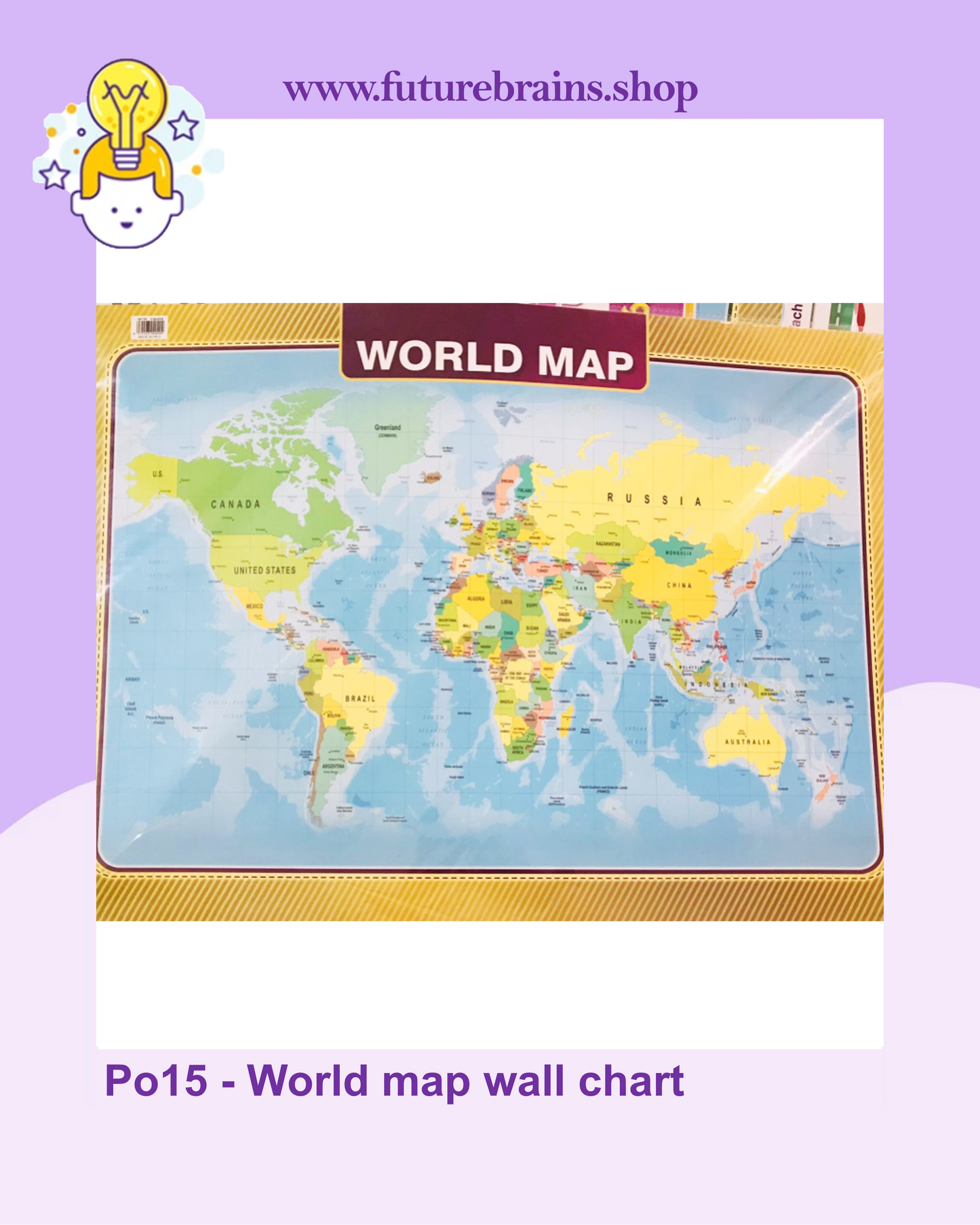 Po15 - World map wall chart