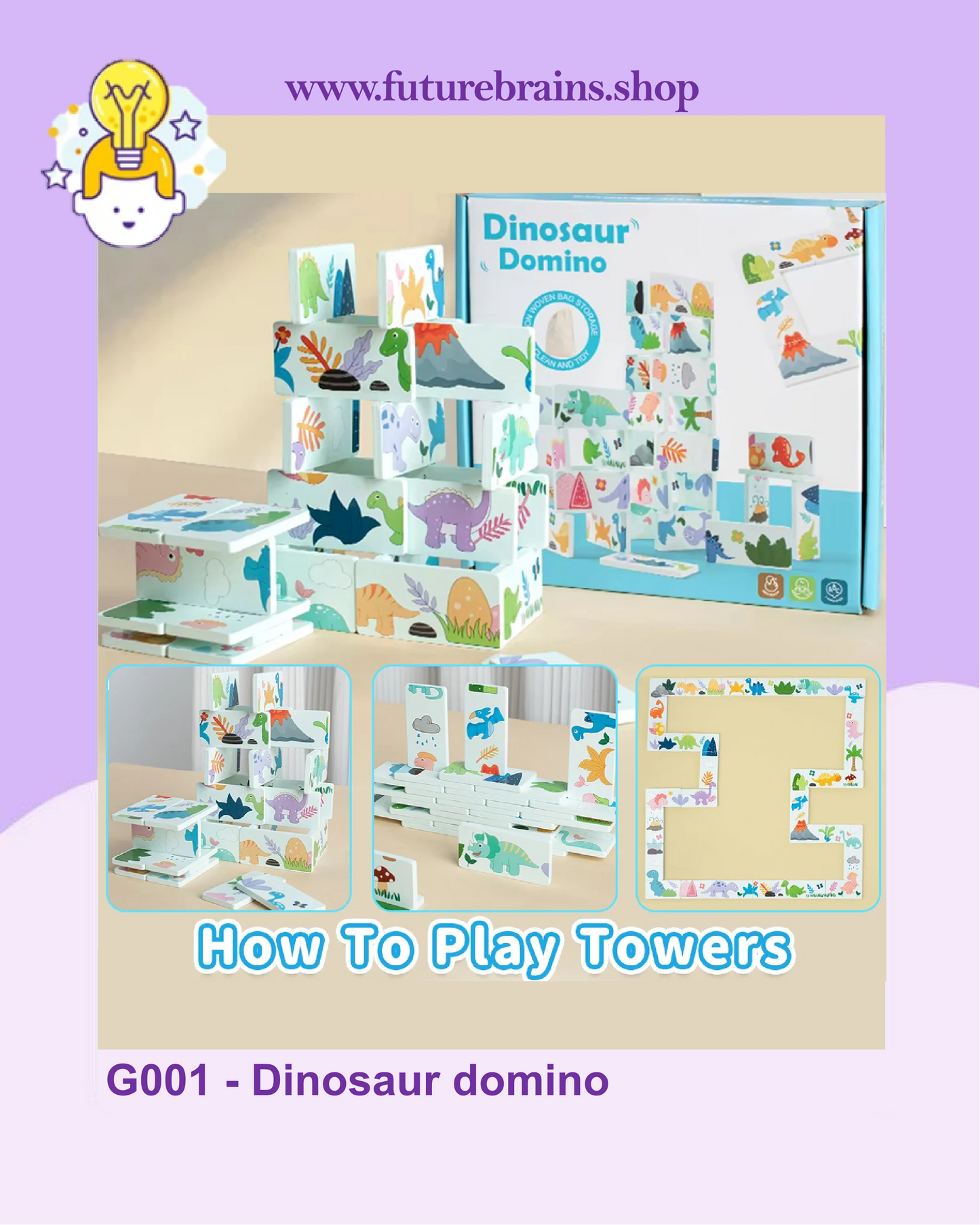 G001 - Dinosaur domino
