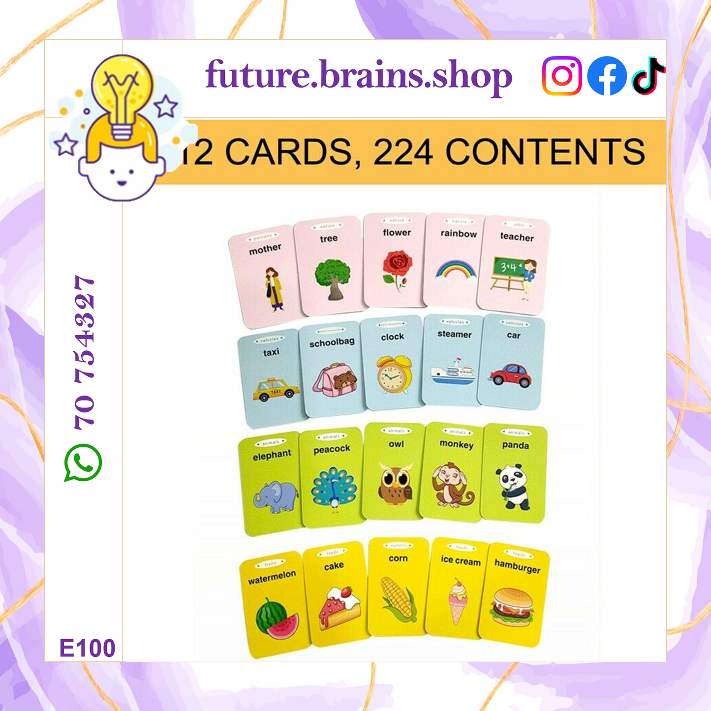 E100 - English talking flash cards