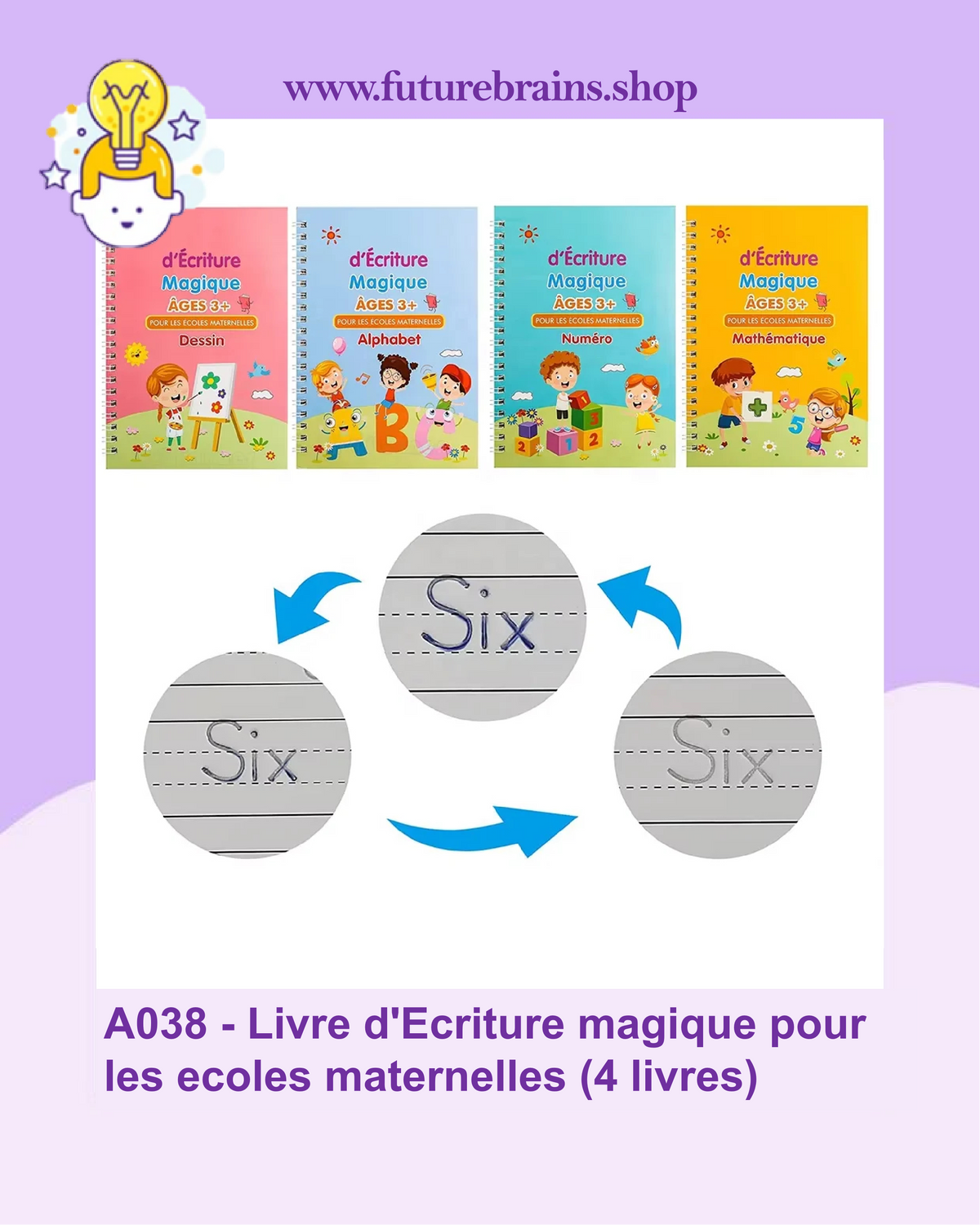 A038 - Livre d'Ecriture magique pour les ecoles maternelles (4 livres)