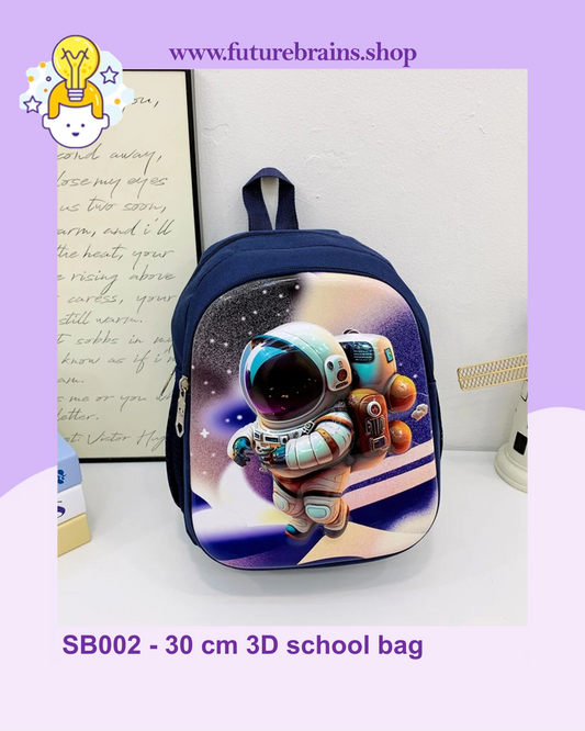 SB002 - 30 cm 3D school bag astronaut design