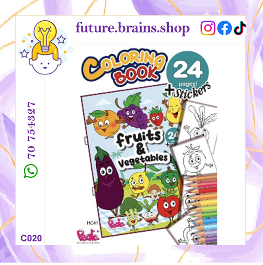 C020 - Fruits & vegetables coloring book