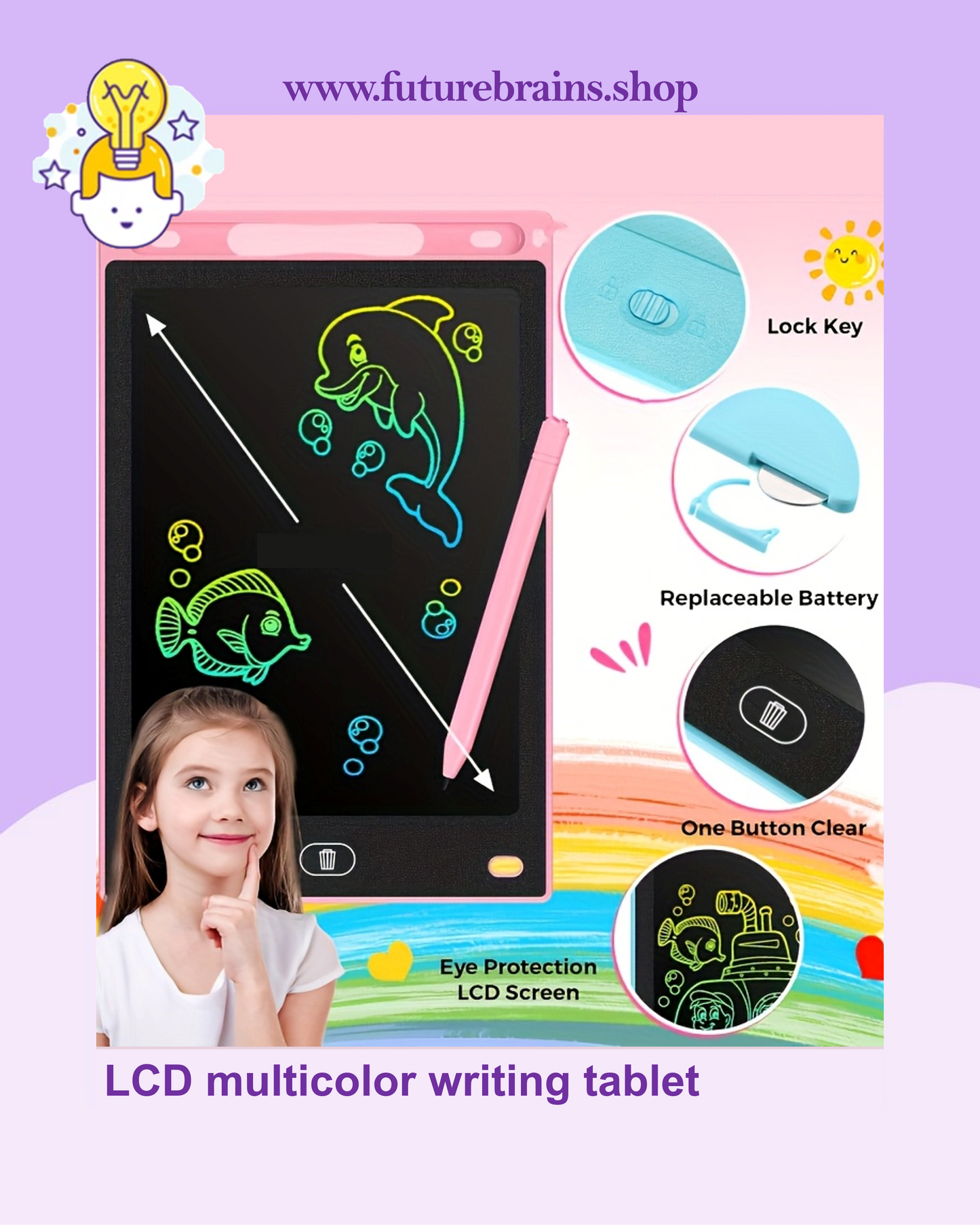 LCD multicolor writing tablet (Buy 5 get 10% off)