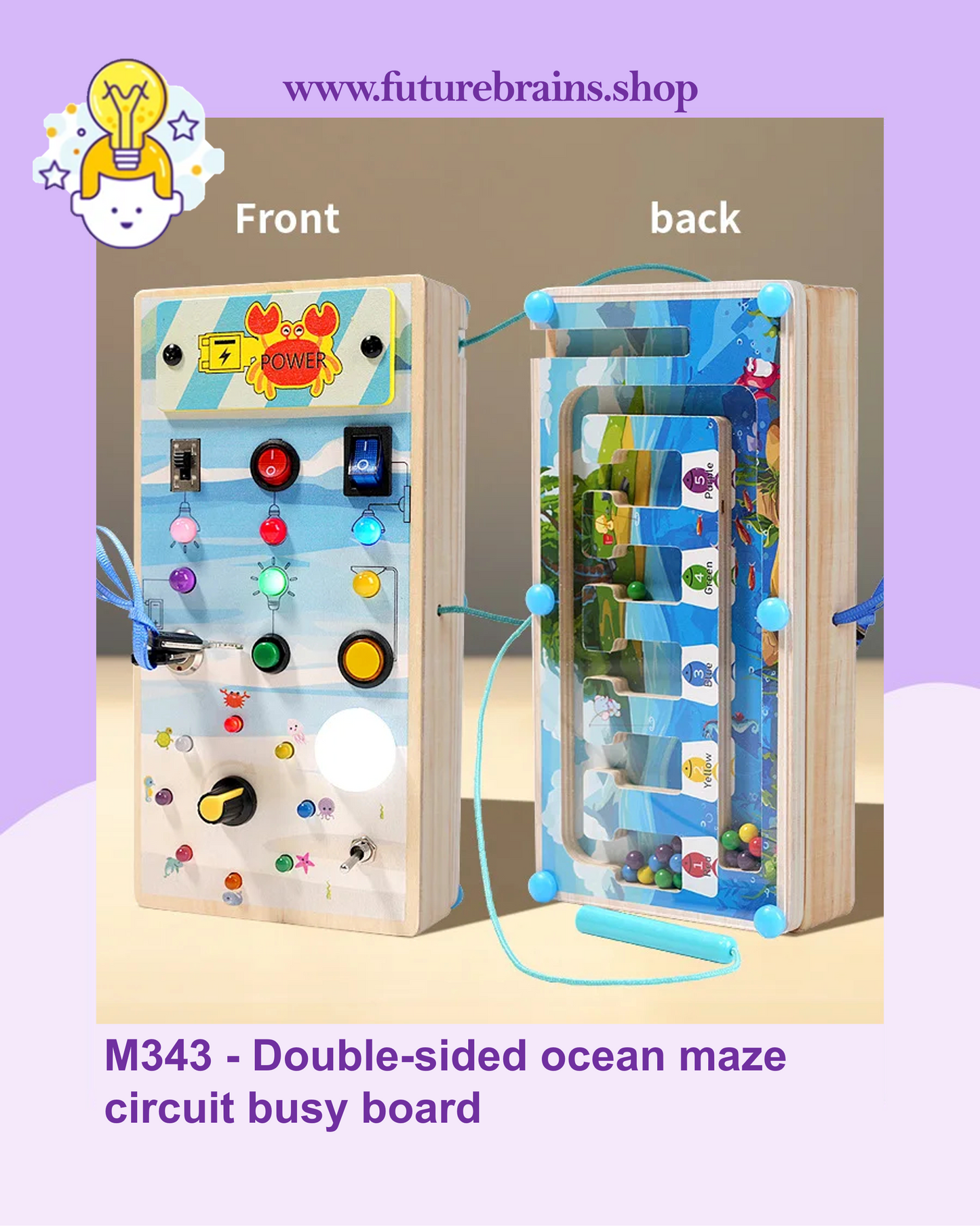 M343 - Double-sided ocean maze circuit busy board