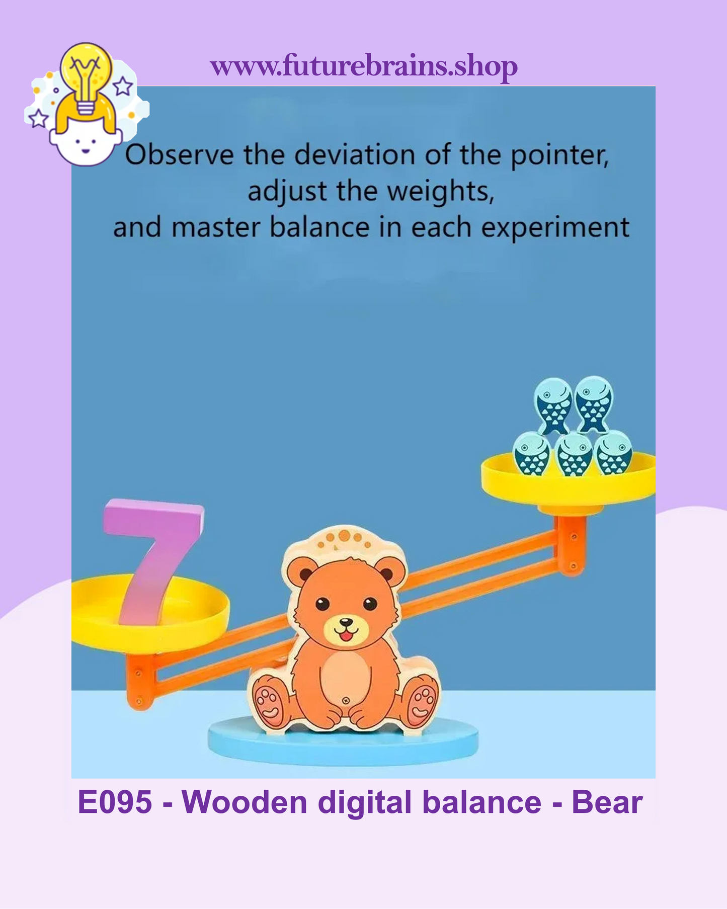 E095 - Wooden digital balance - Bear