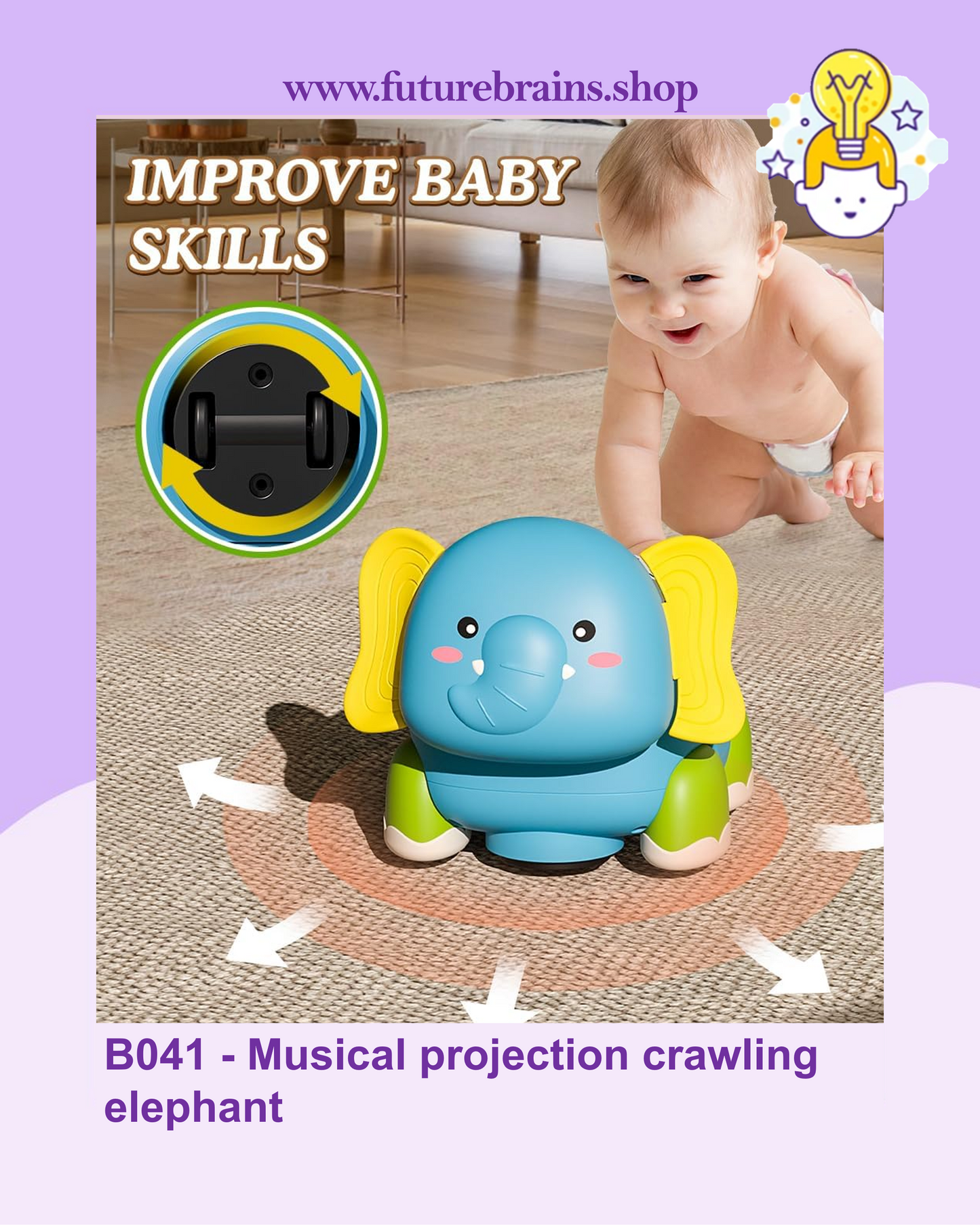 B041 - Musical projection crawling elephant