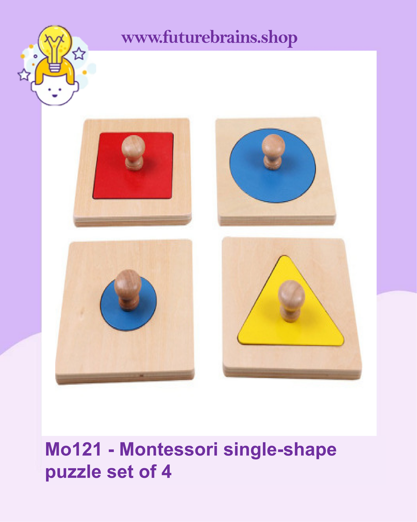 Mo121 - Montessori single-shape puzzle set of 4