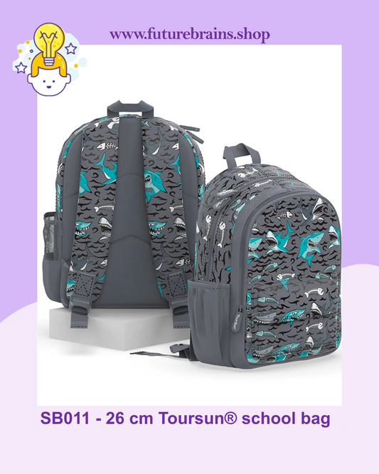 SB011 - 26 cm Toursun® school bag sharks design