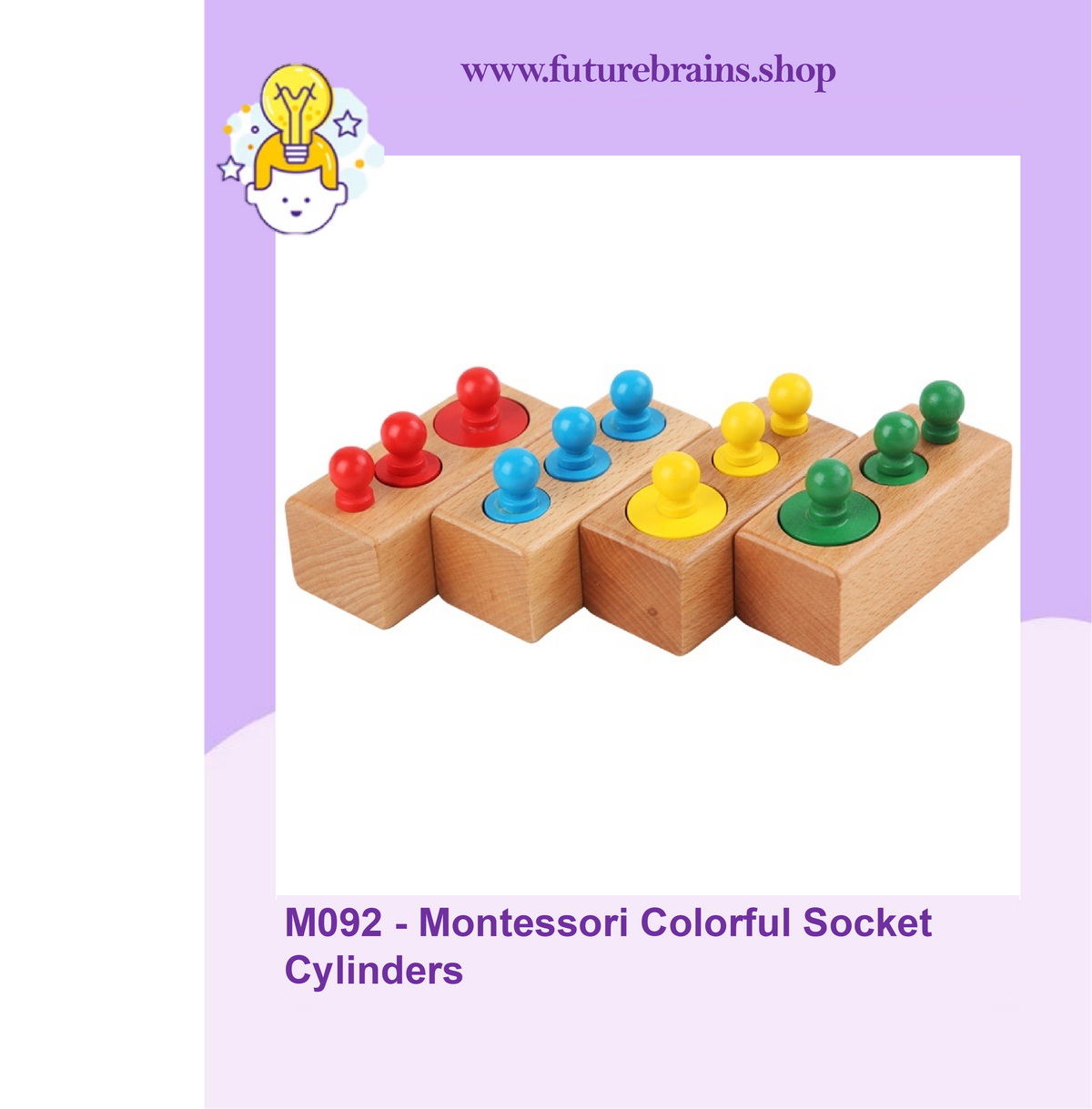 M092 - Montessori Colorful Socket Cylinders