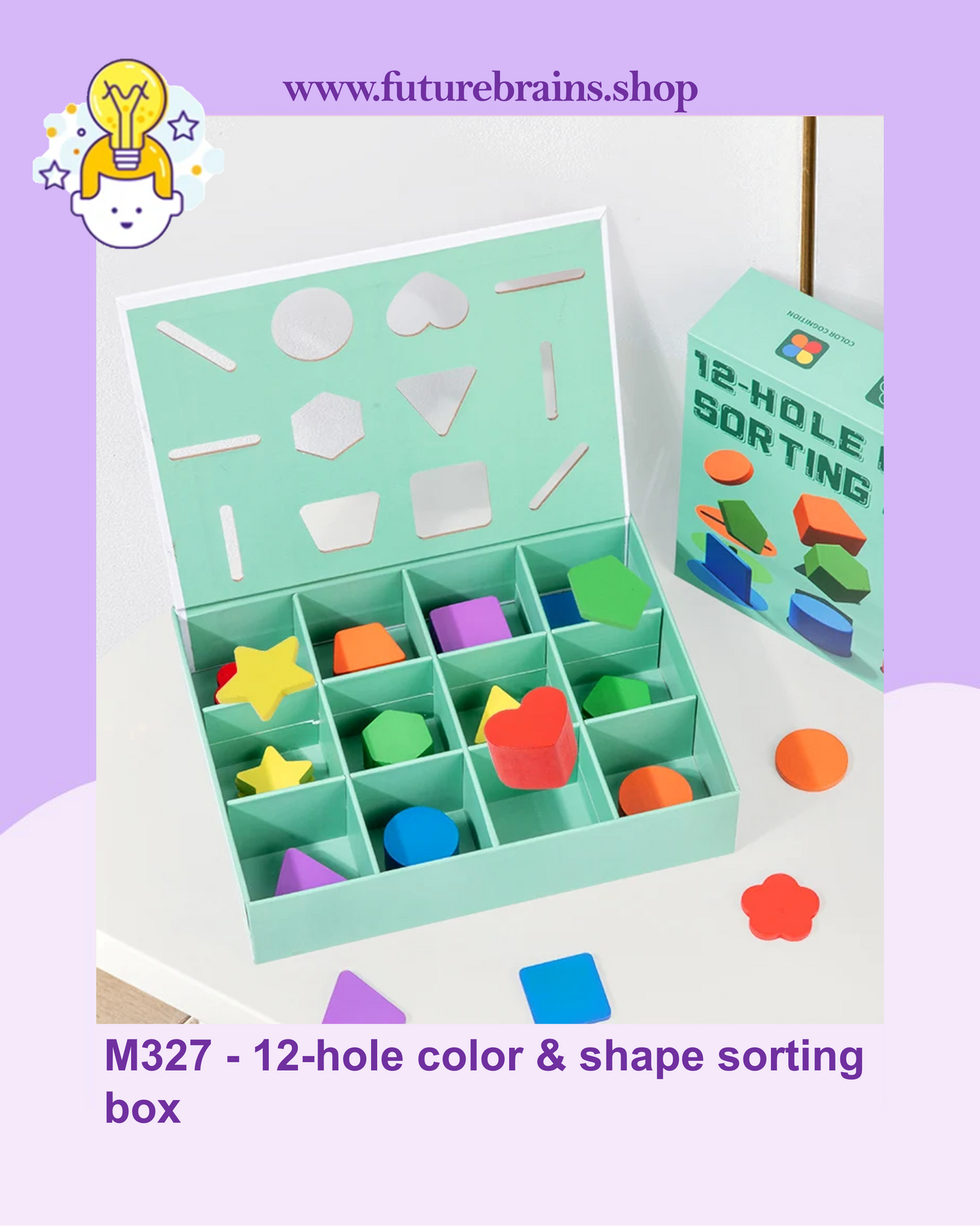 M327 - 12-hole color & shape sorting box