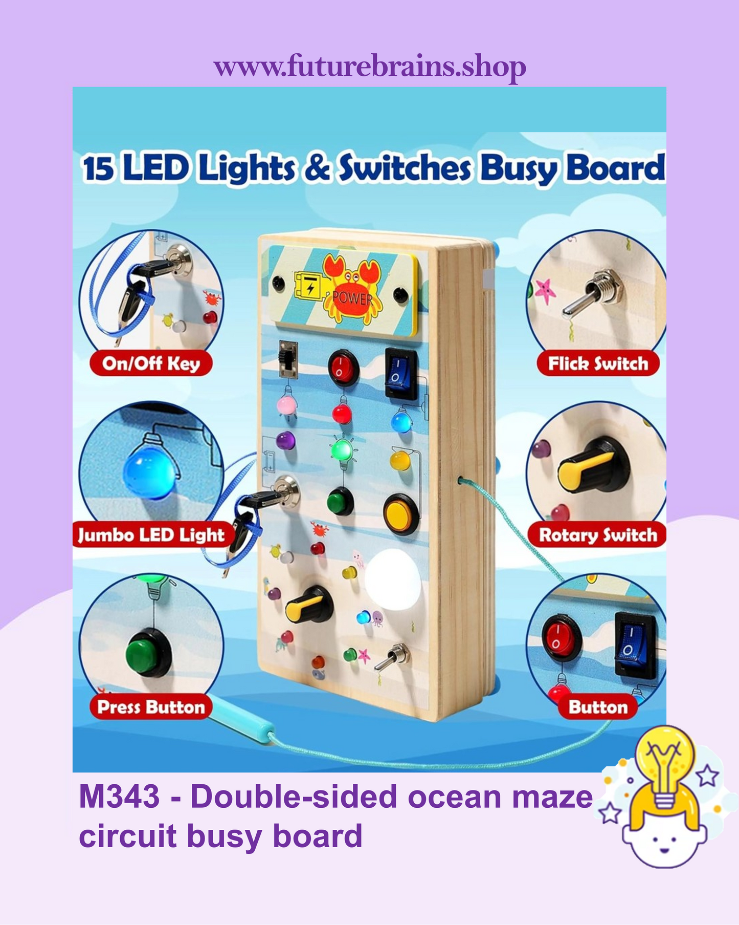 M343 - Double-sided ocean maze circuit busy board