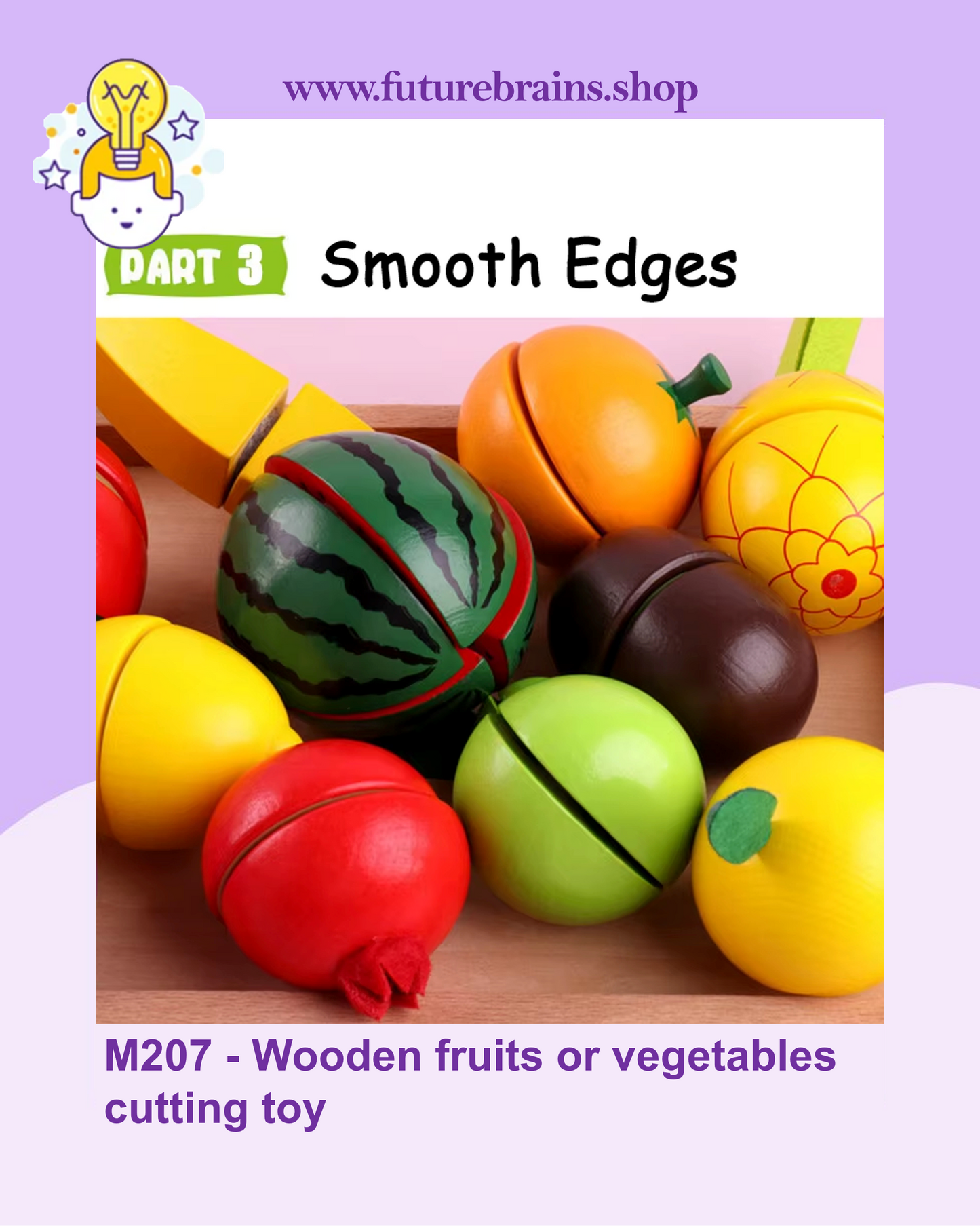 M207 - Wooden fruits or vegetables cutting toy