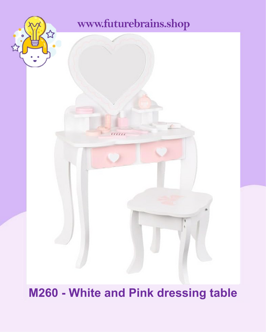 M260 - White and Pink dressing table 82 x 48 cm (FREE DELIVERY)