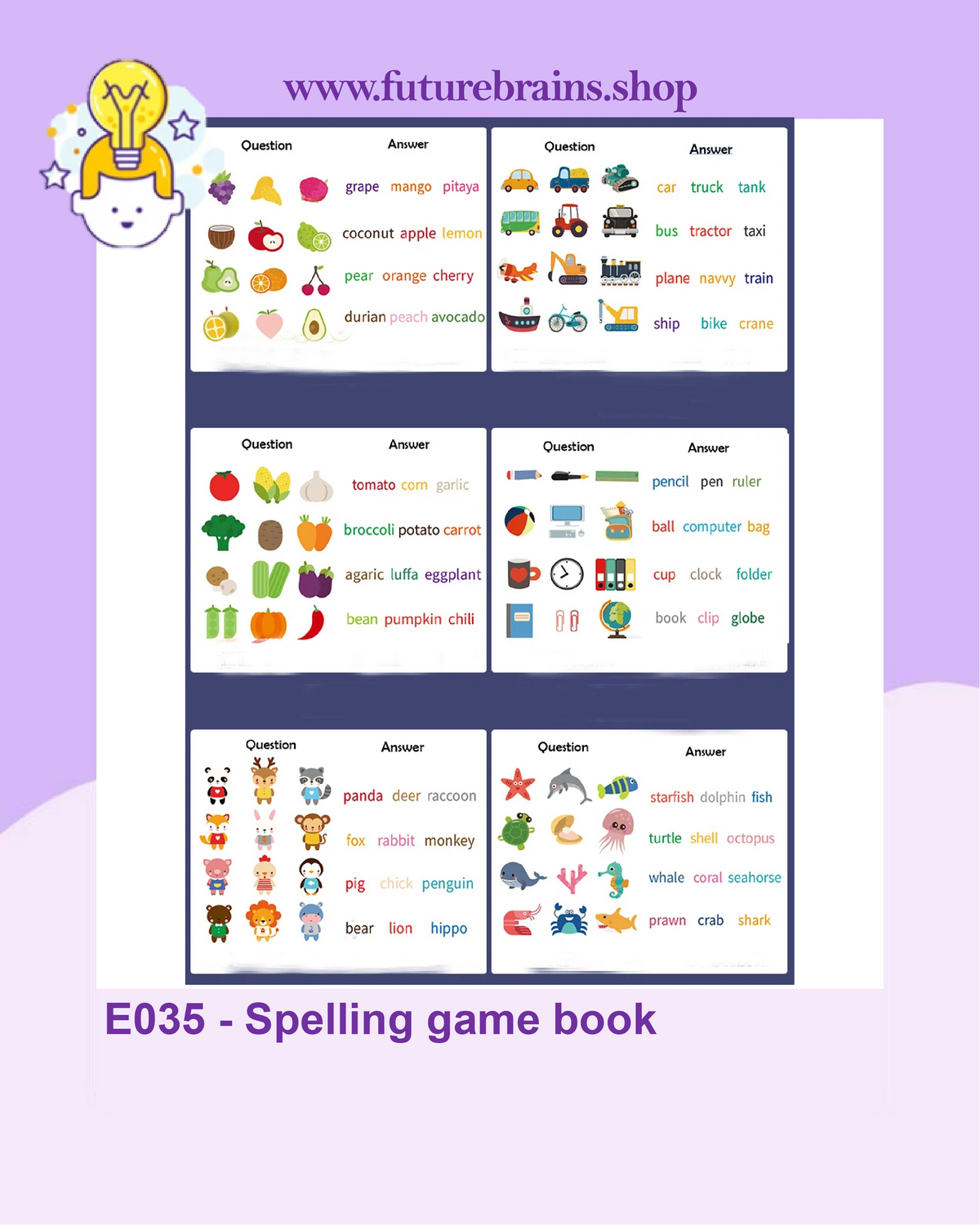 E035 - Spelling game book