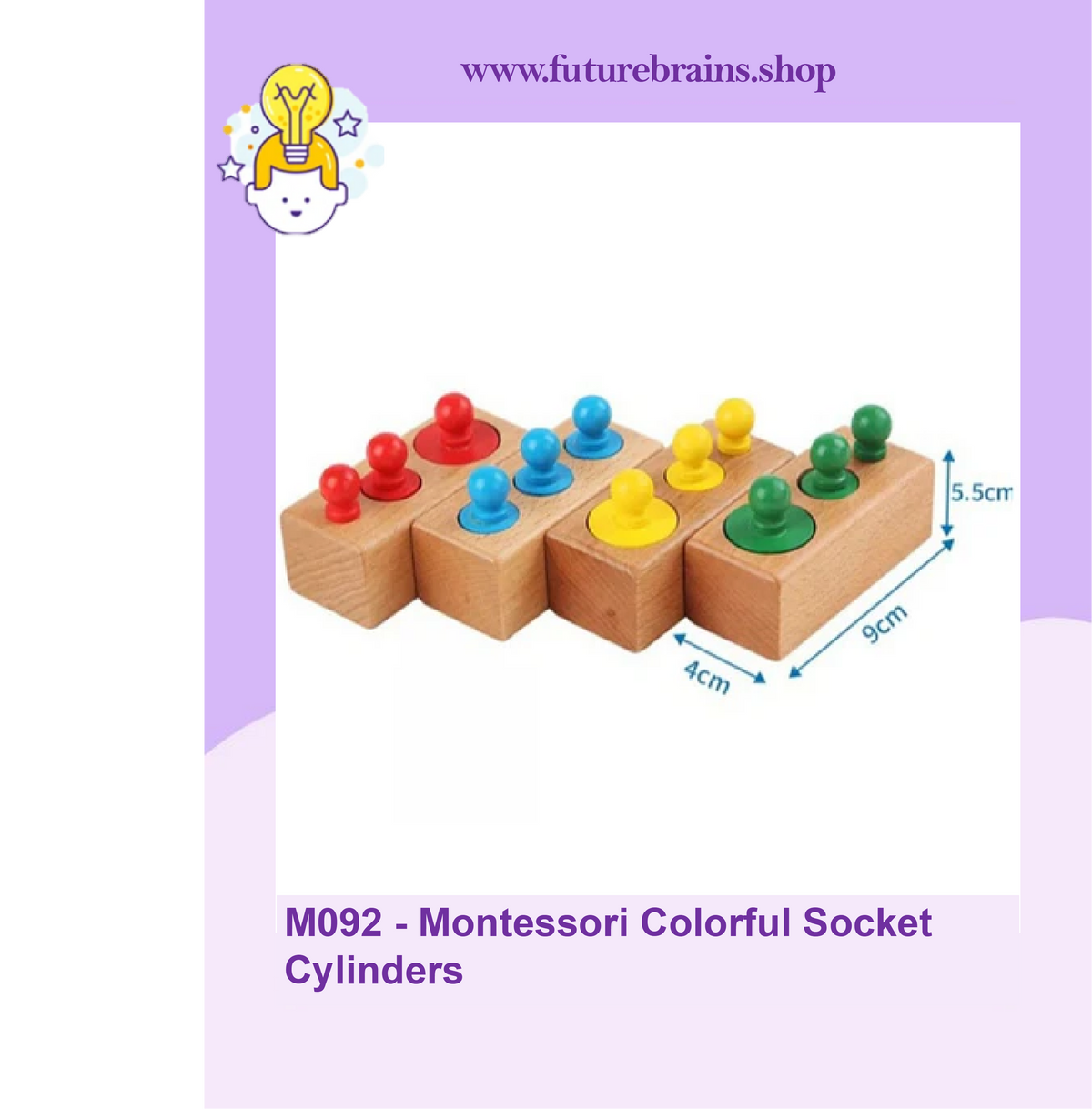 M092 - Montessori Colorful Socket Cylinders