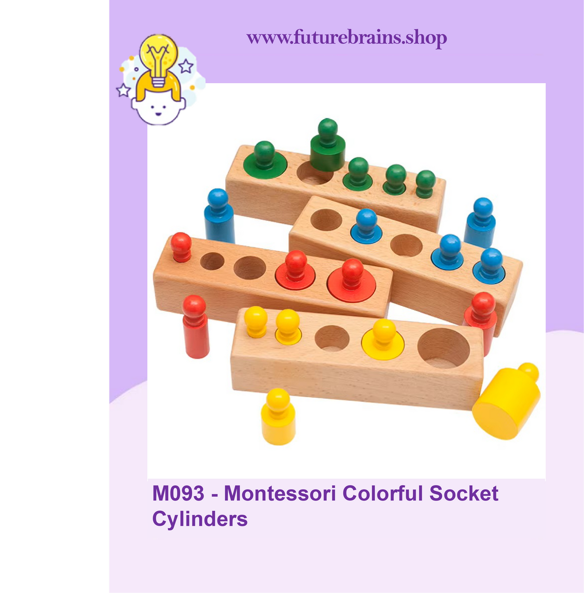 M093 - Montessori Colorful Socket Cylinders
