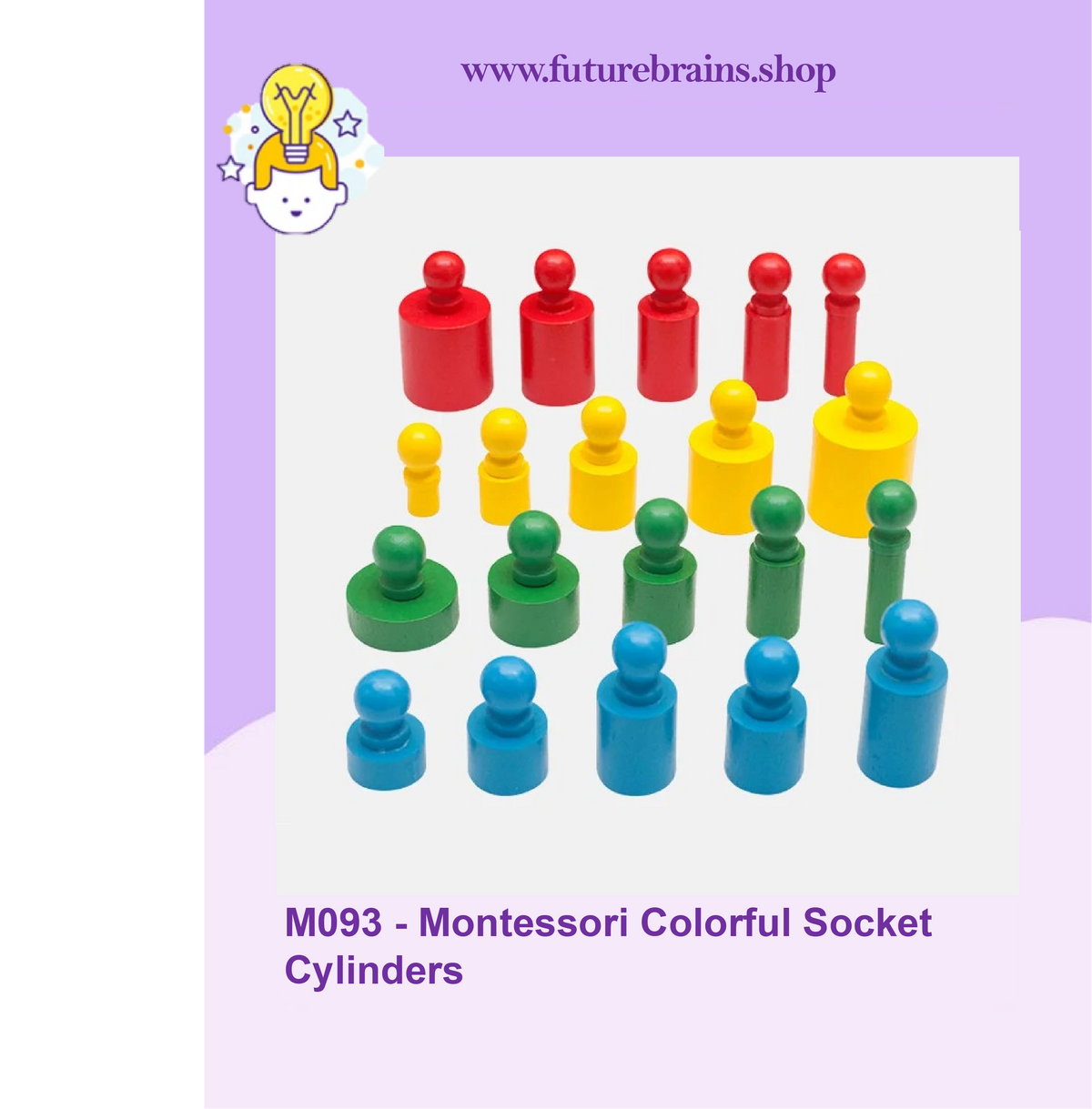 M093 - Montessori Colorful Socket Cylinders