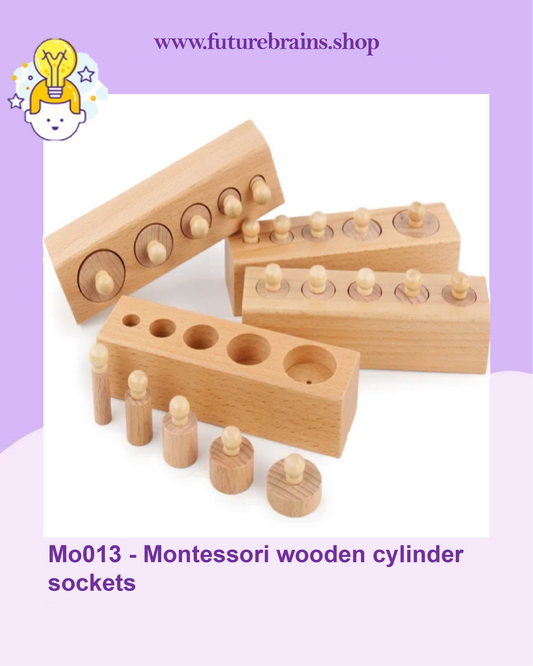 Mo013 - Montessori wooden cylinder sockets