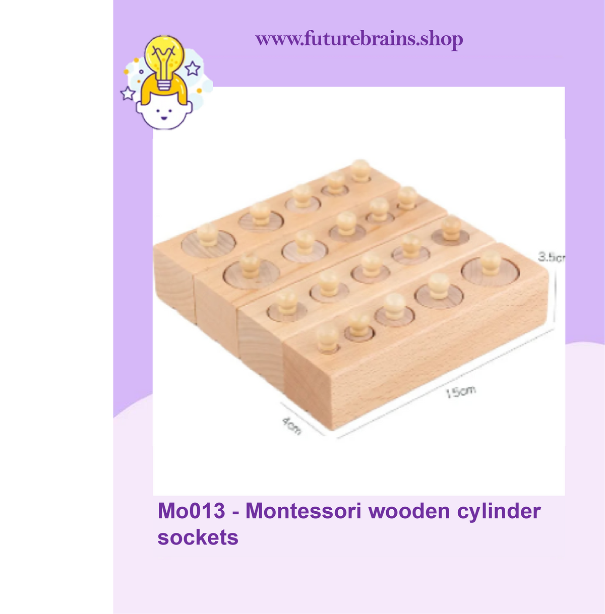Mo013 - Montessori wooden cylinder sockets