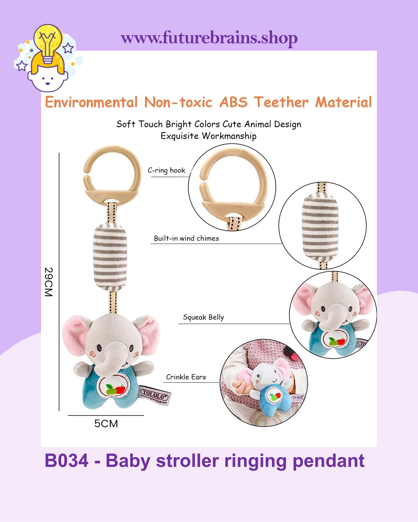 B034 - Baby stroller ringing pendant