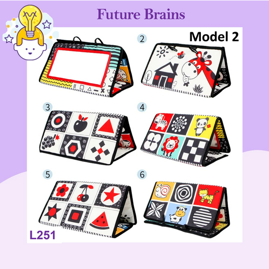 L251 - Black and white baby foldable floor mirror