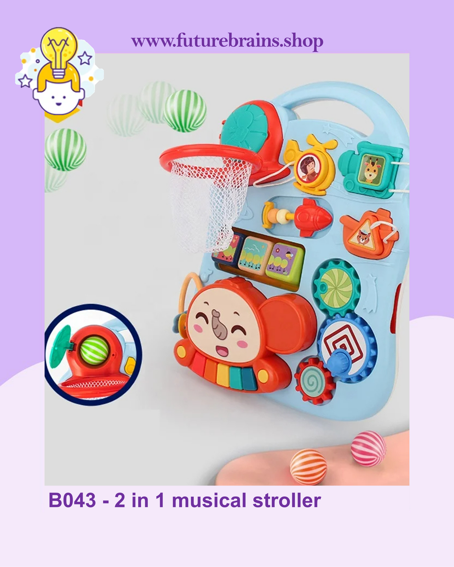 B043 - 2 in 1 musical stroller
