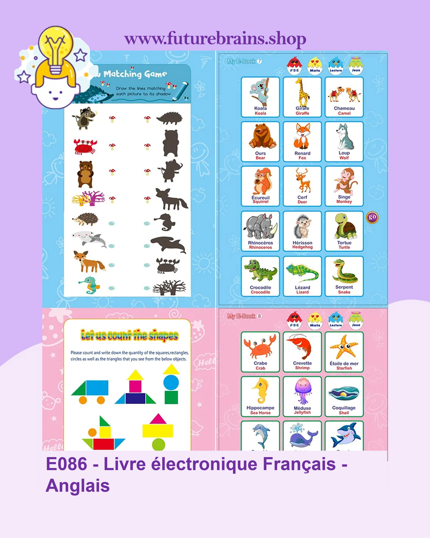E086 - Livre électronique Francais - Anglais