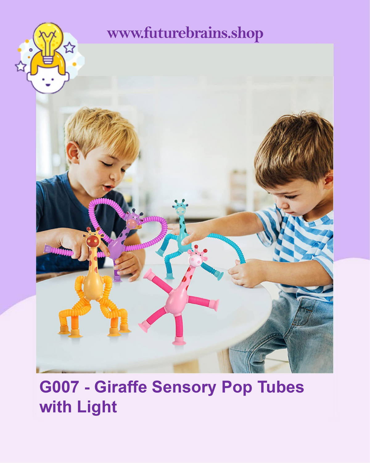 G007 - Giraffe Sensory Pop Tubes with Light