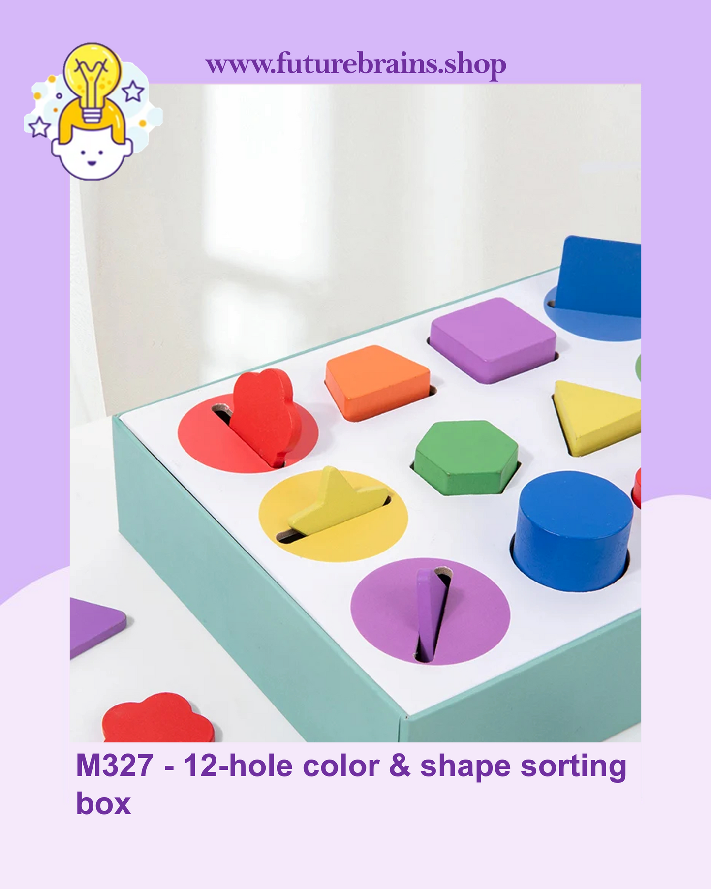 M327 - 12-hole color & shape sorting box