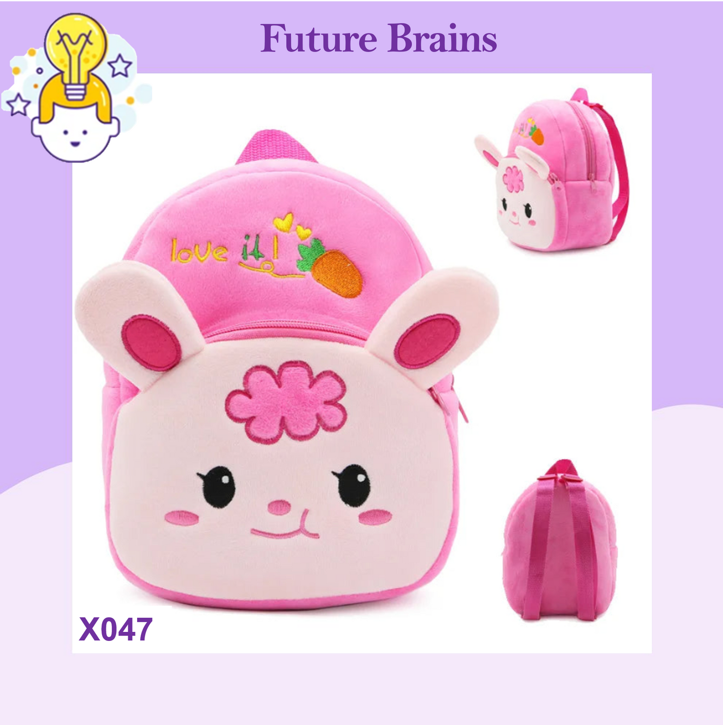 X047 - Animals cartoon backpacks 26 x 24 cm