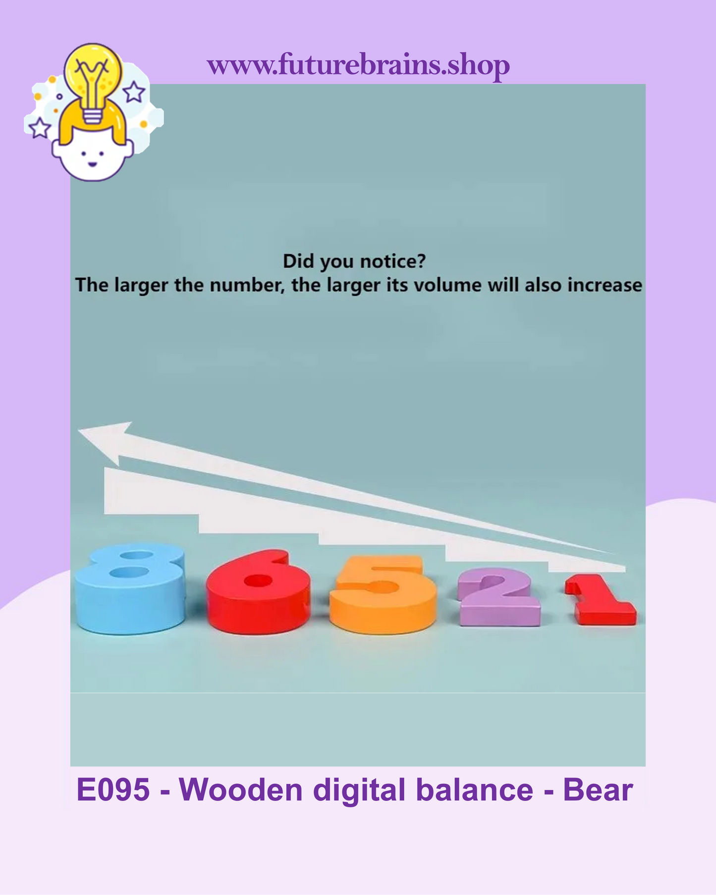 E095 - Wooden digital balance - Bear