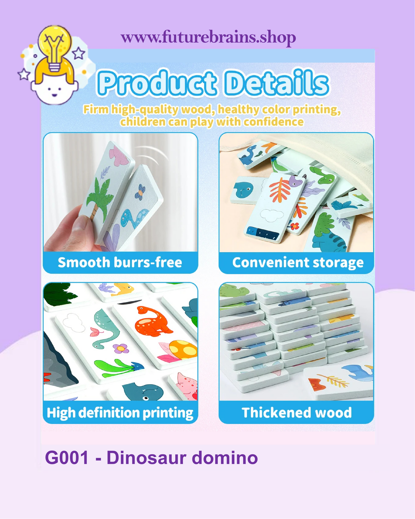G001 - Dinosaur domino