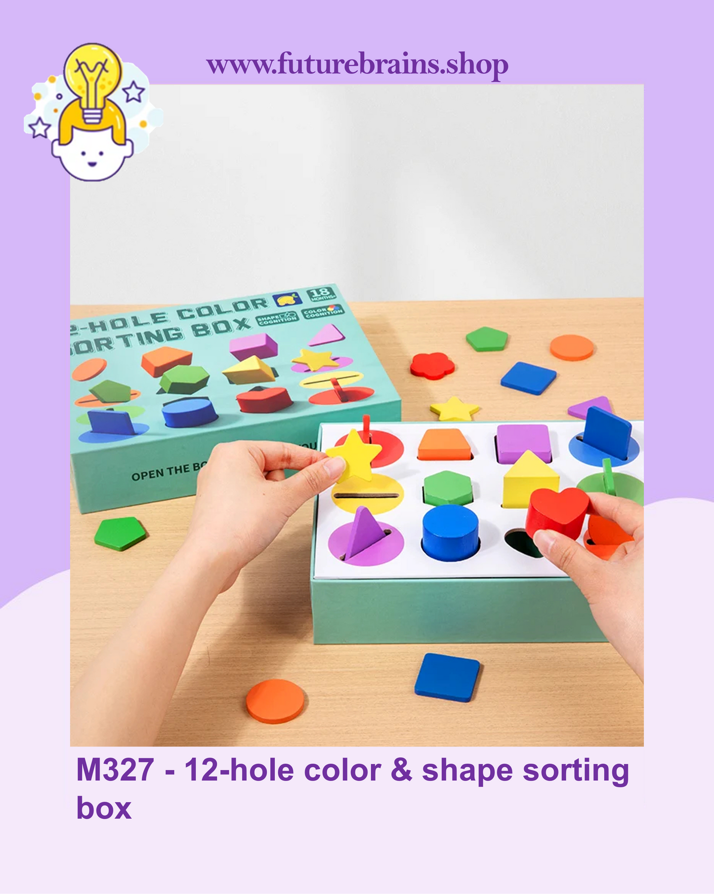 M327 - 12-hole color & shape sorting box