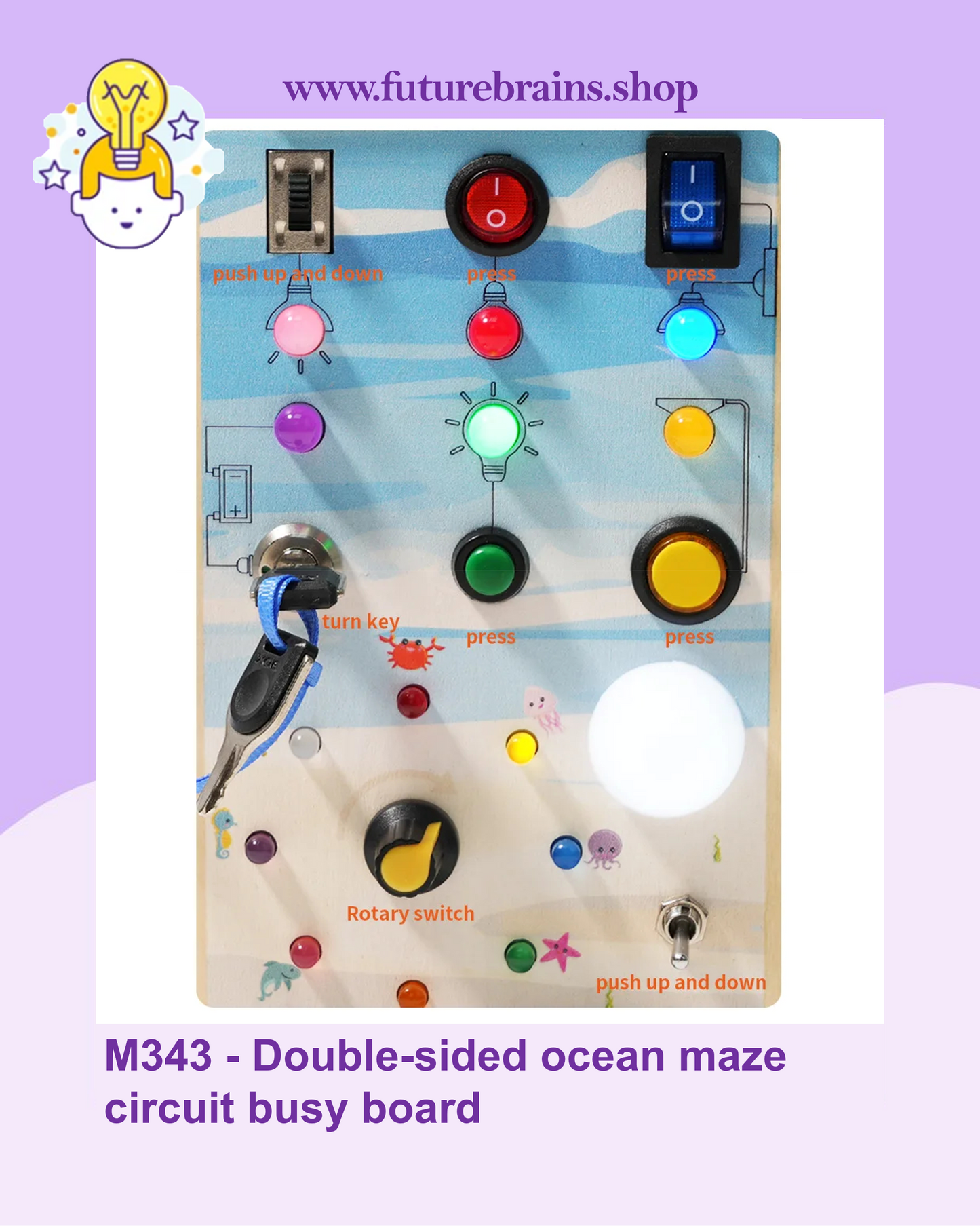 M343 - Double-sided ocean maze circuit busy board