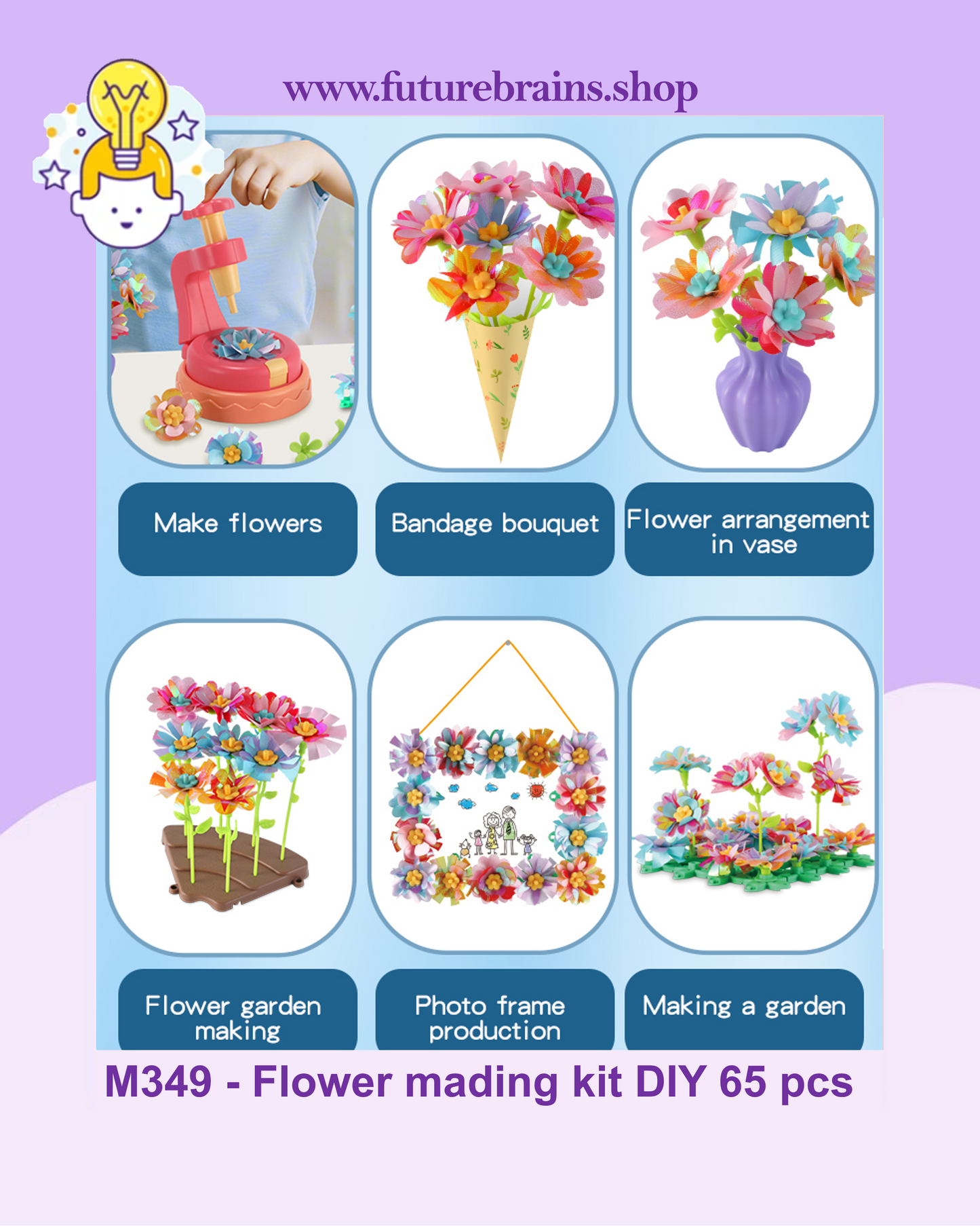 M349 - Flower mading kit DIY 65 pcs