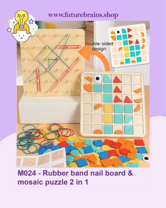 M024 - Rubber band nail board & mosaic puzzle 2 in 1