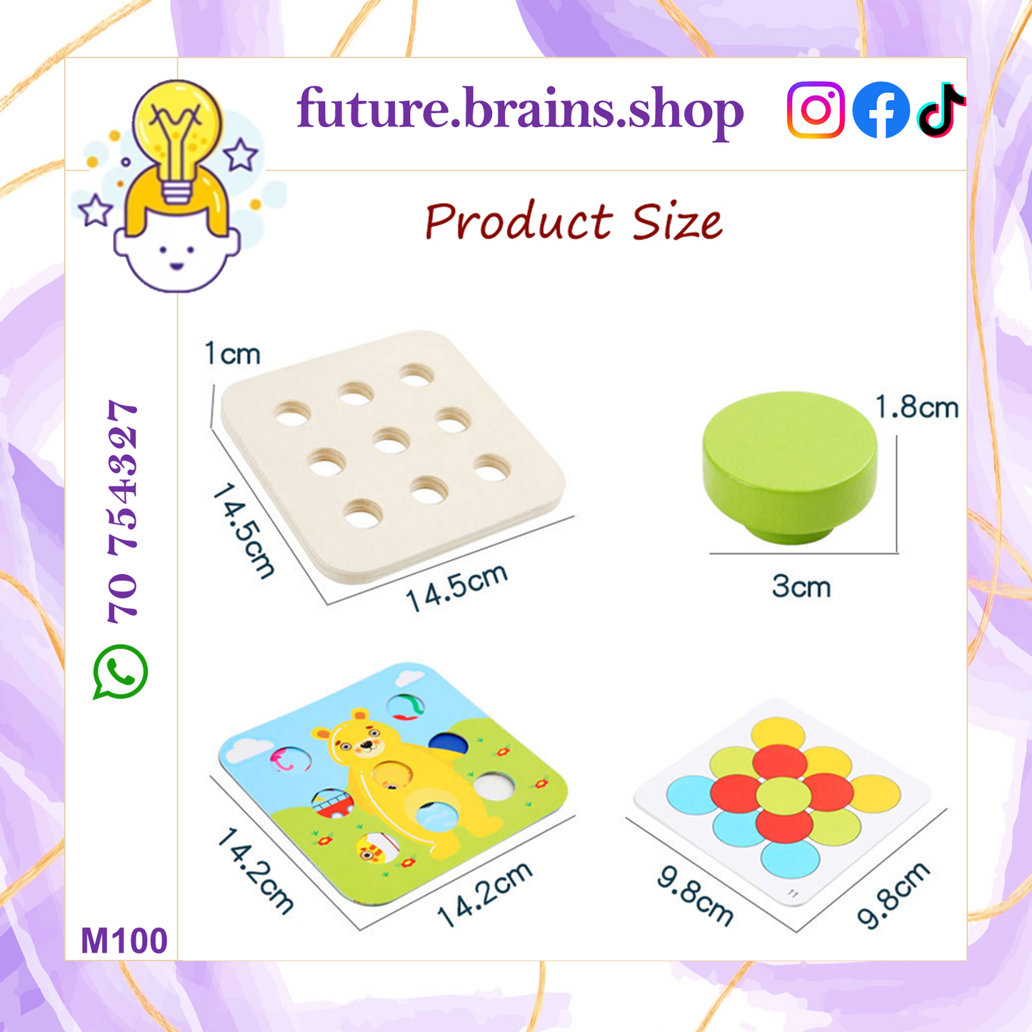 M100 - Big peg mosaic wooden set