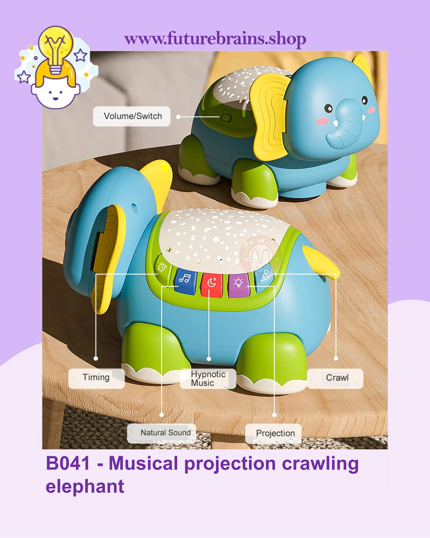 B041 - Musical projection crawling elephant