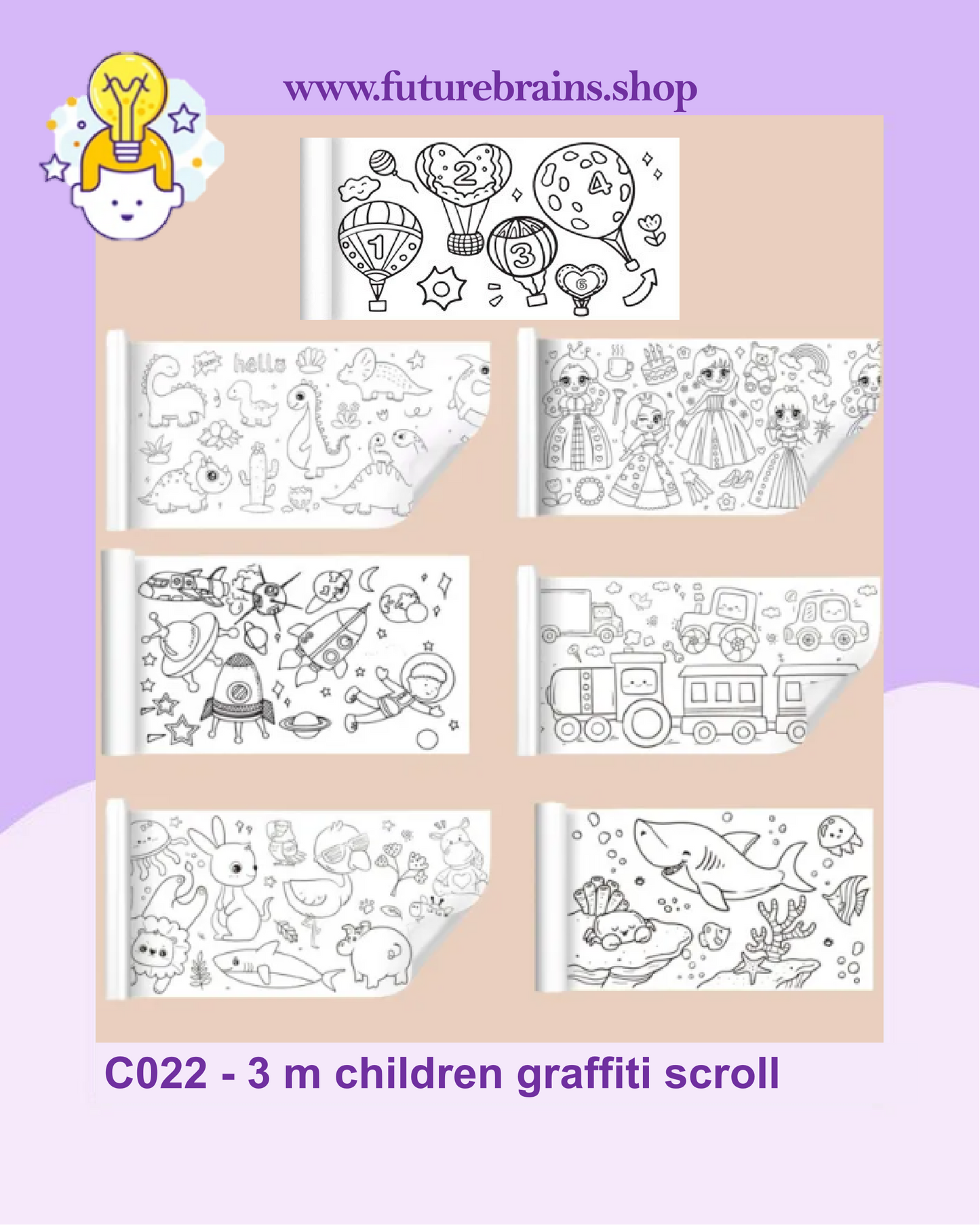 C022 - 3 m children graffiti scroll