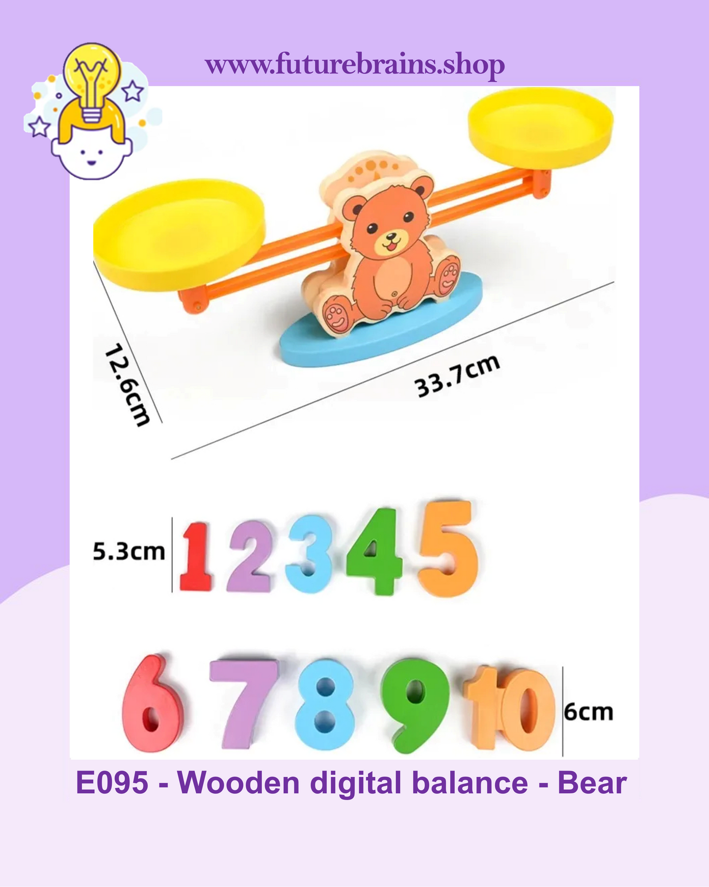 E095 - Wooden digital balance - Bear