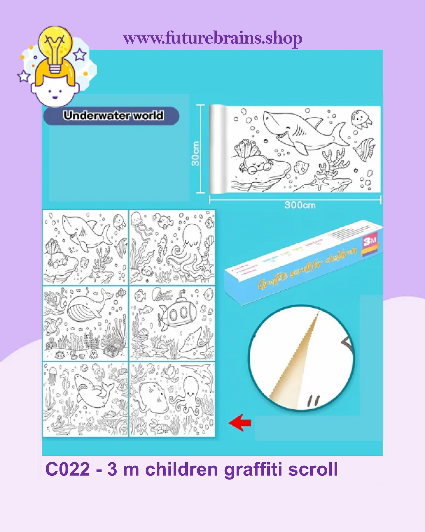 C022 - 3 m children graffiti scroll