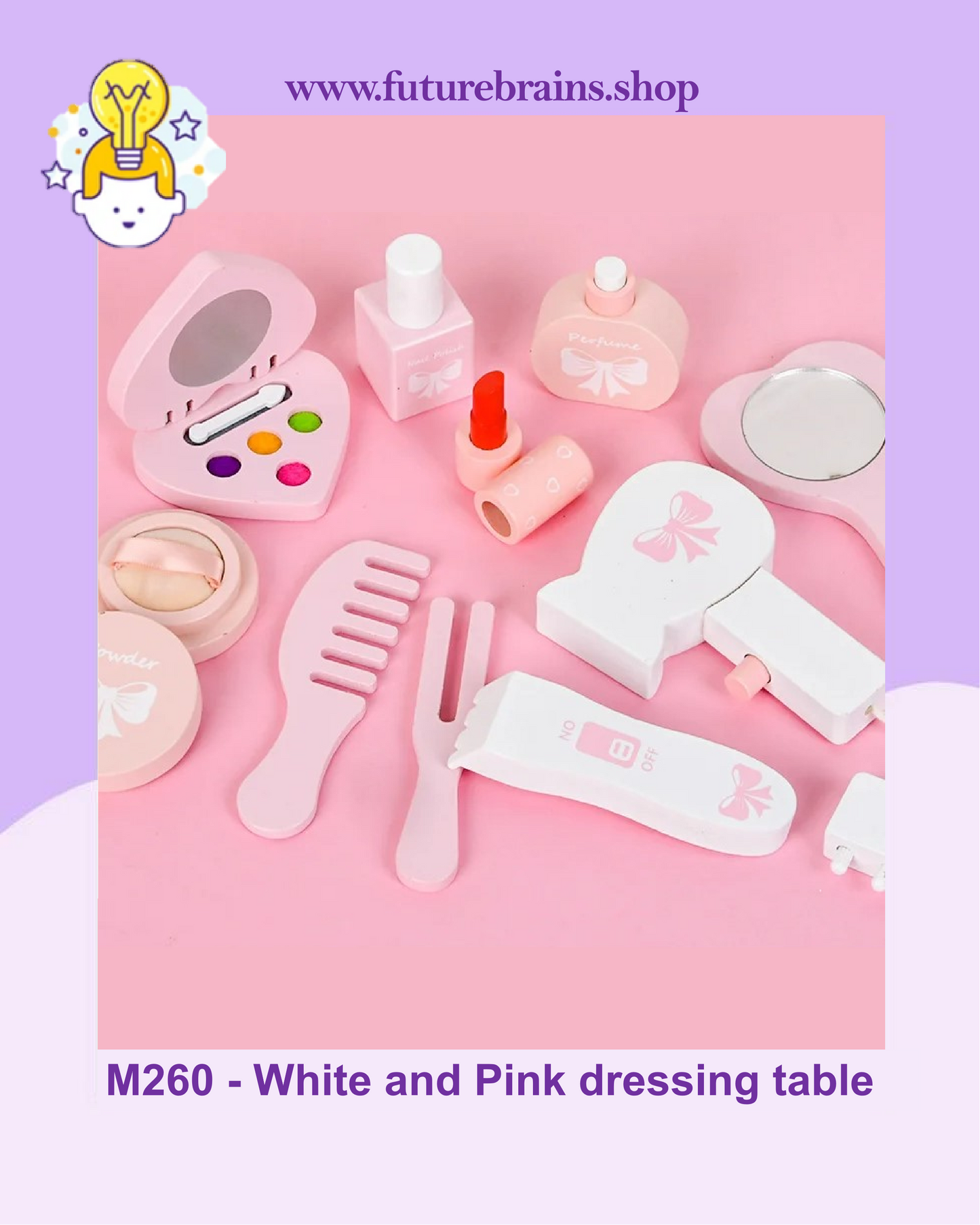 M260 - White and Pink dressing table 82 x 48 cm (FREE DELIVERY)