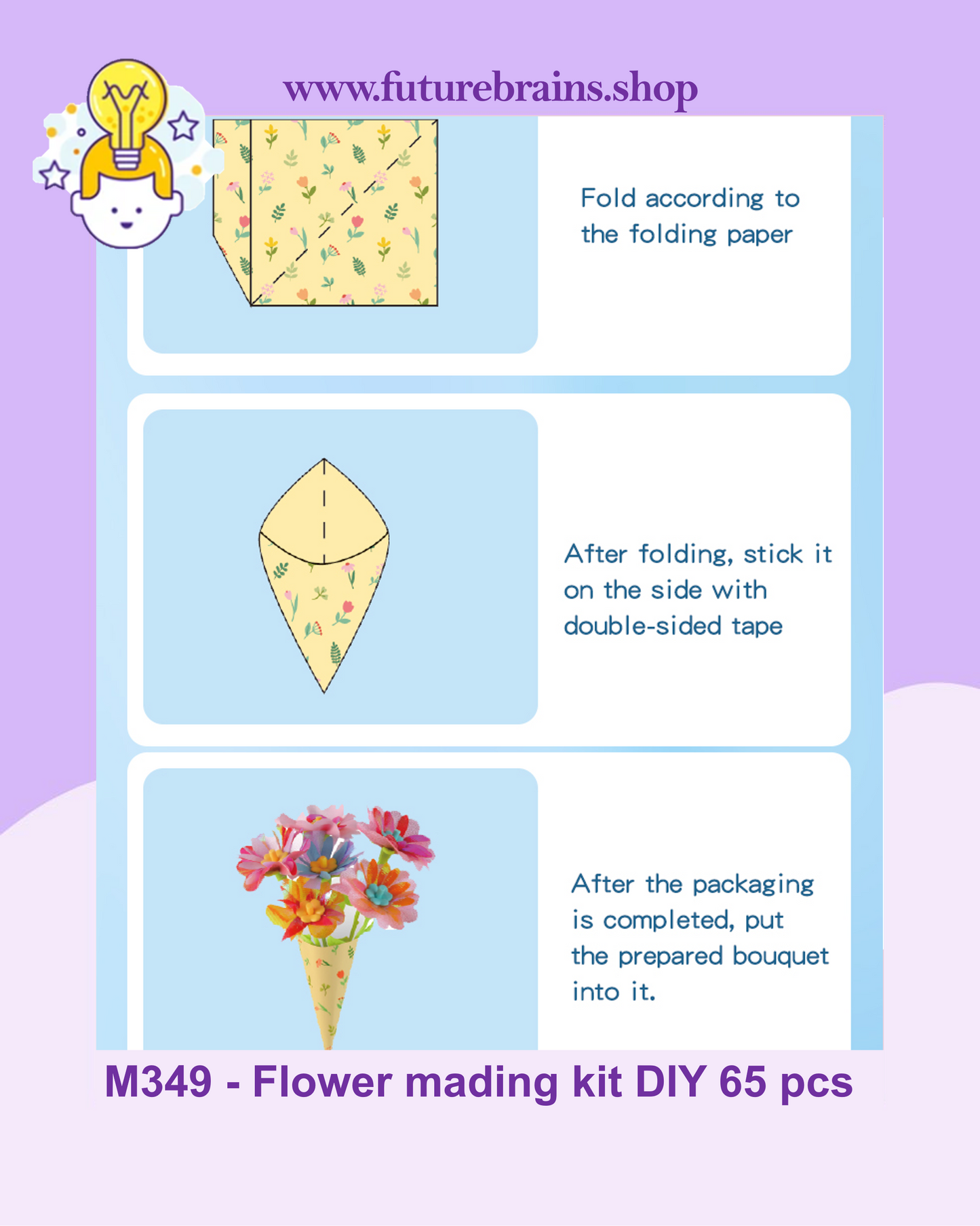 M349 - Flower mading kit DIY 65 pcs