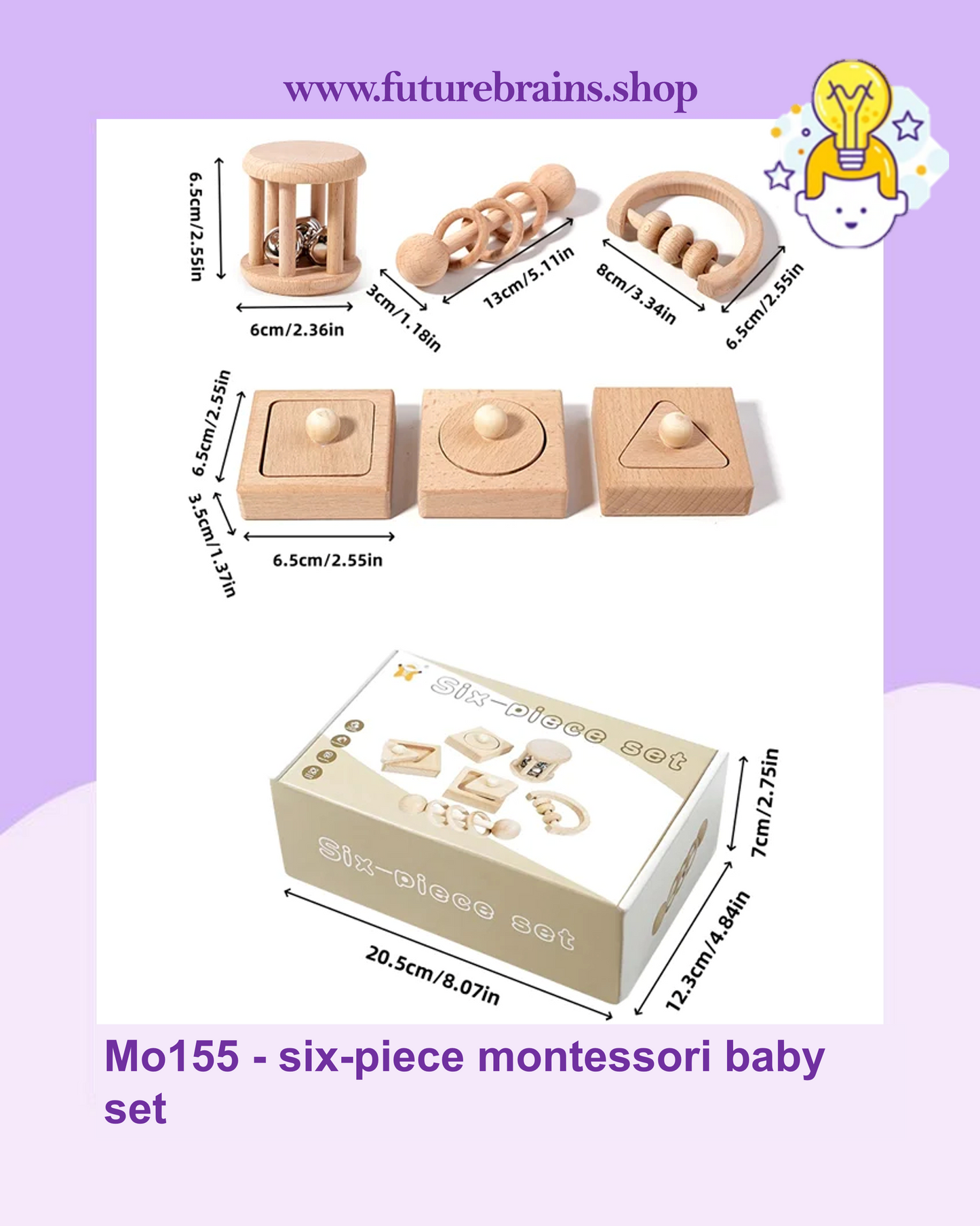 Mo155 - six-piece montessori baby set