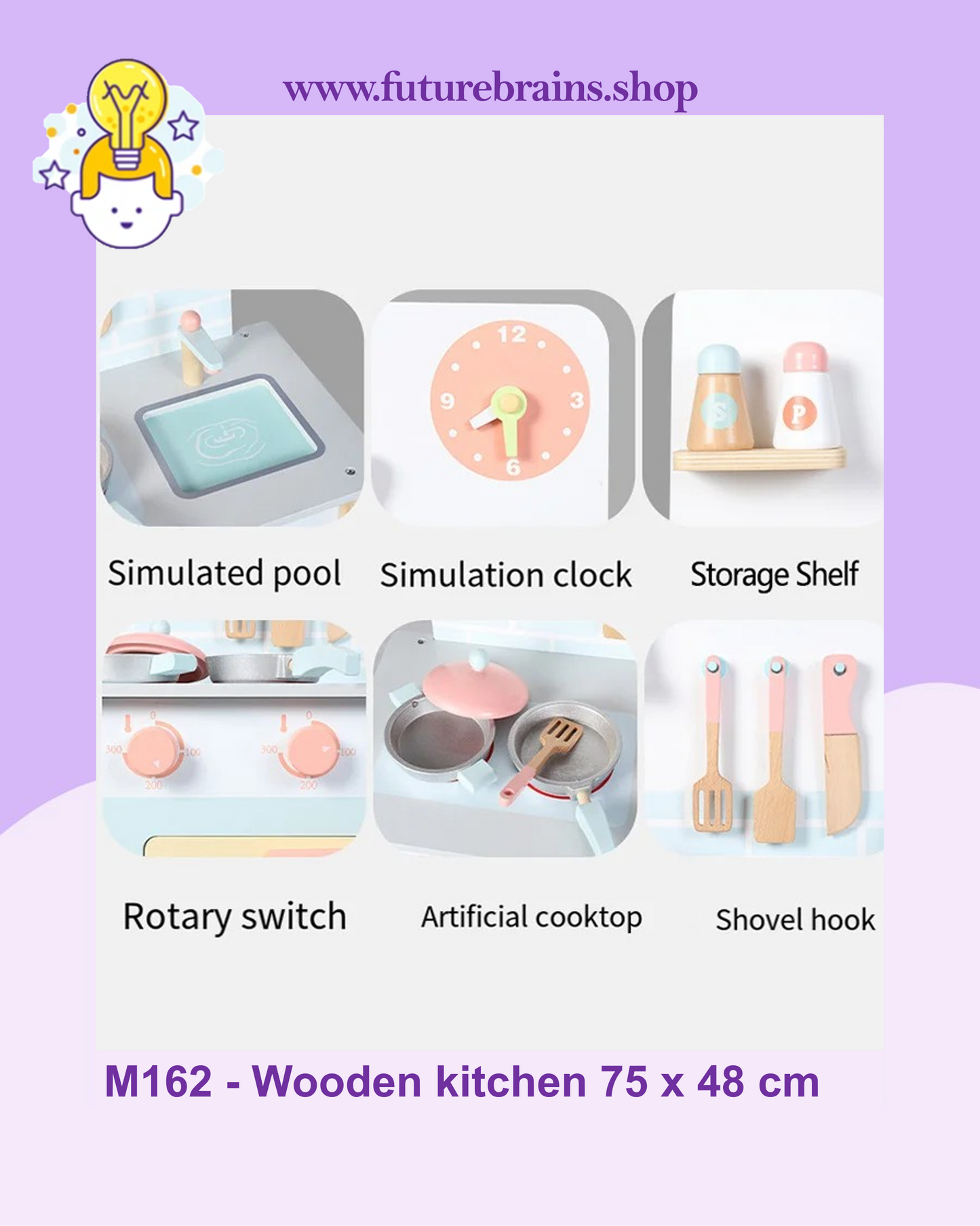 M162 - Wooden colorful kitchen 75 x 48 cm (FREE DELIVERY)