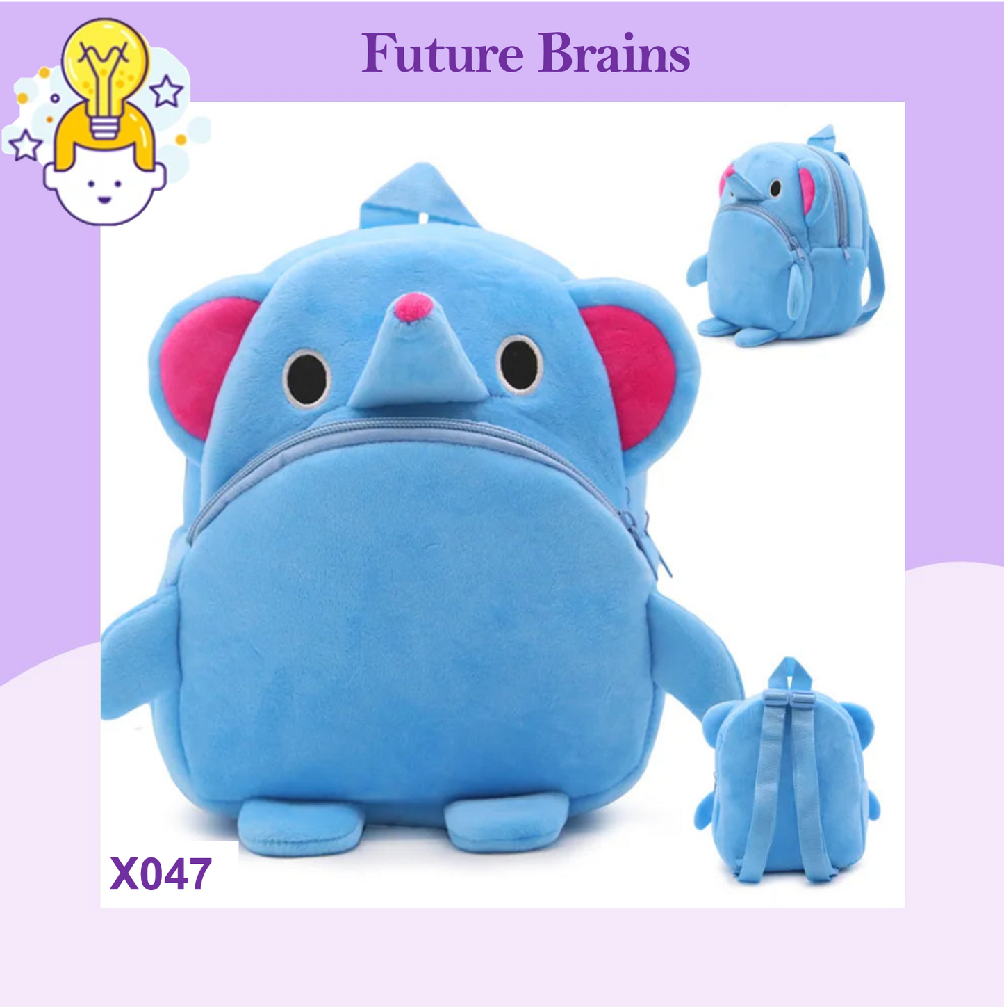 X047 - Animals cartoon backpacks 26 x 24 cm